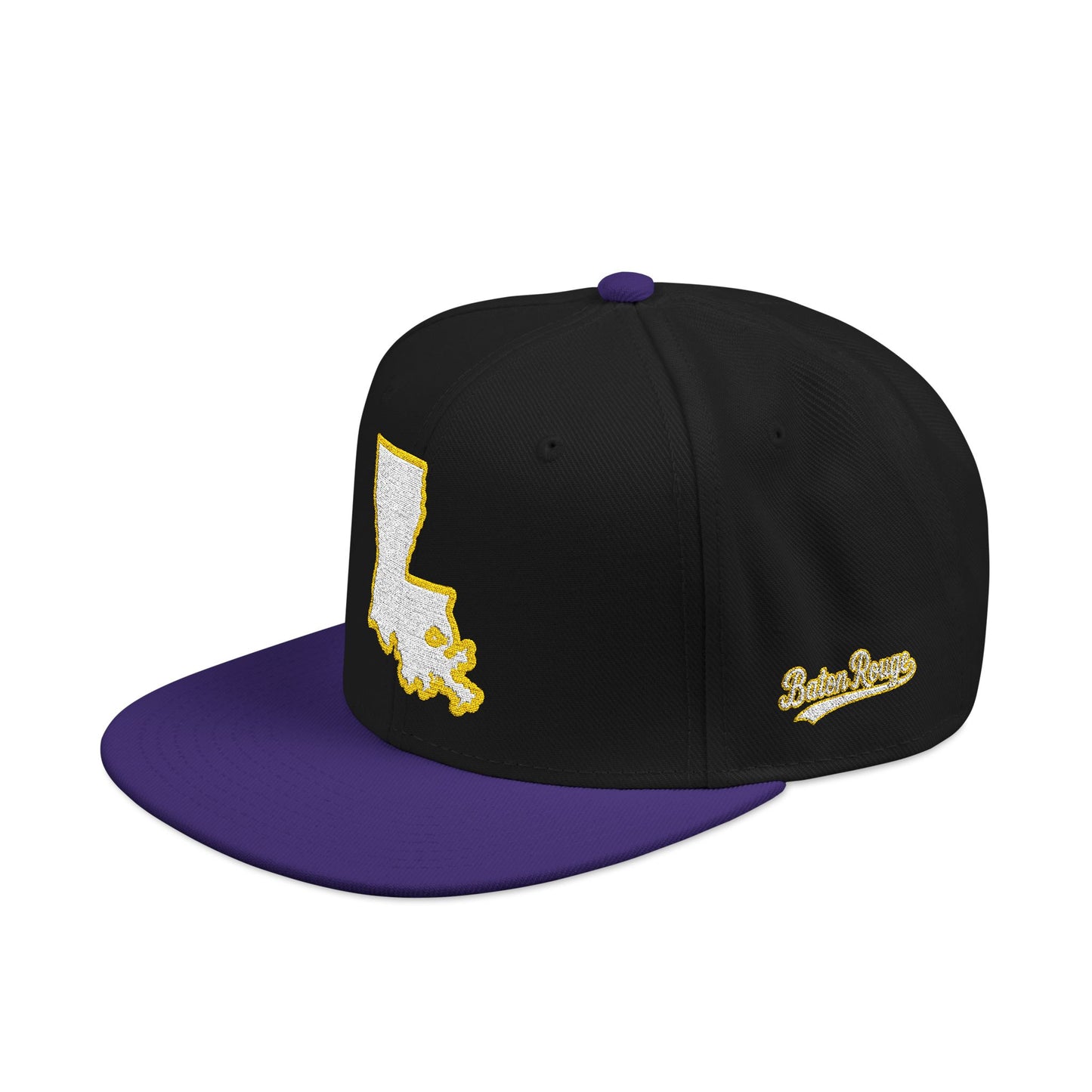 Louisiana state outline white embroidered snapback hat – 318 Supply Co.