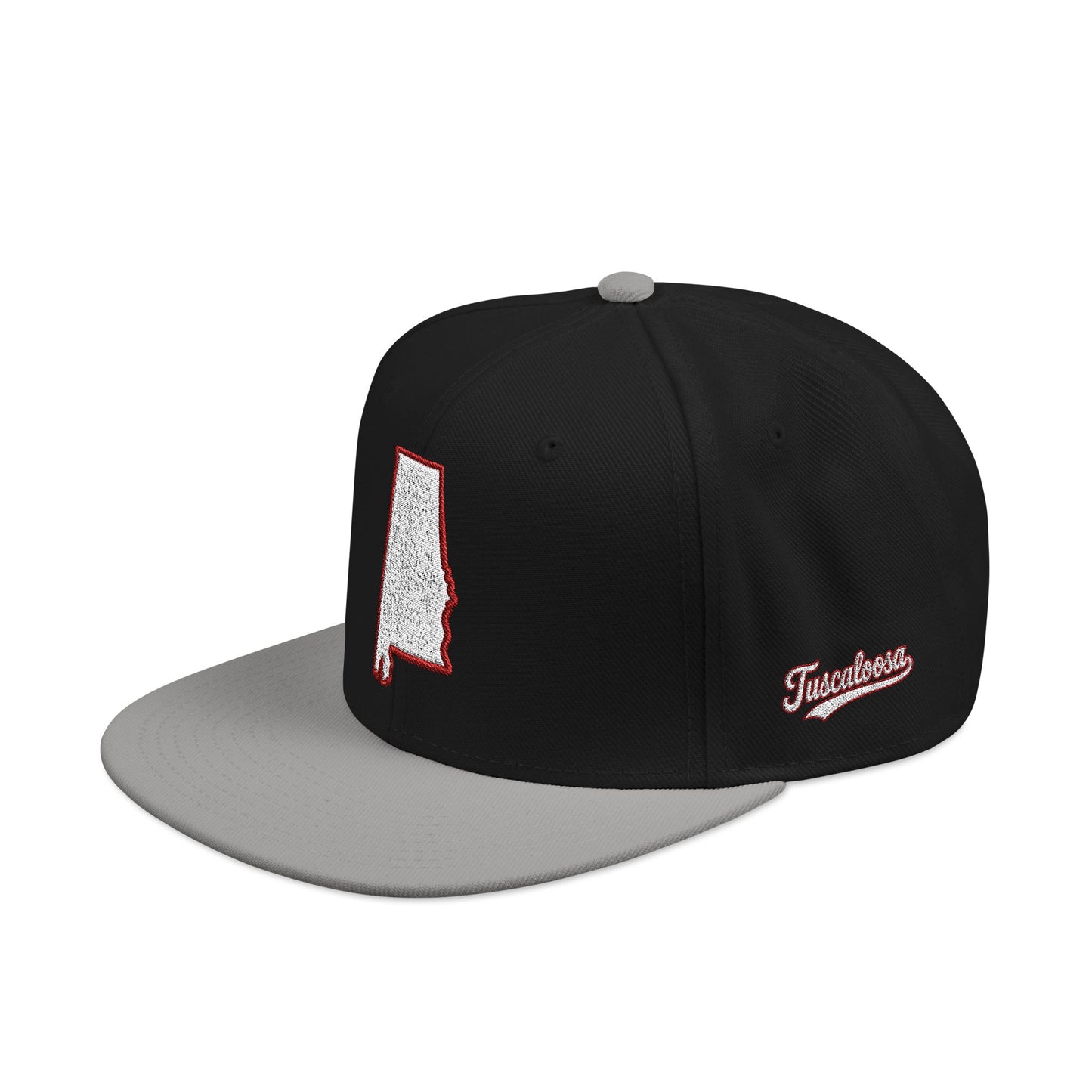 Alabama state outline white embroidered snapback hat – 318 Supply Co.