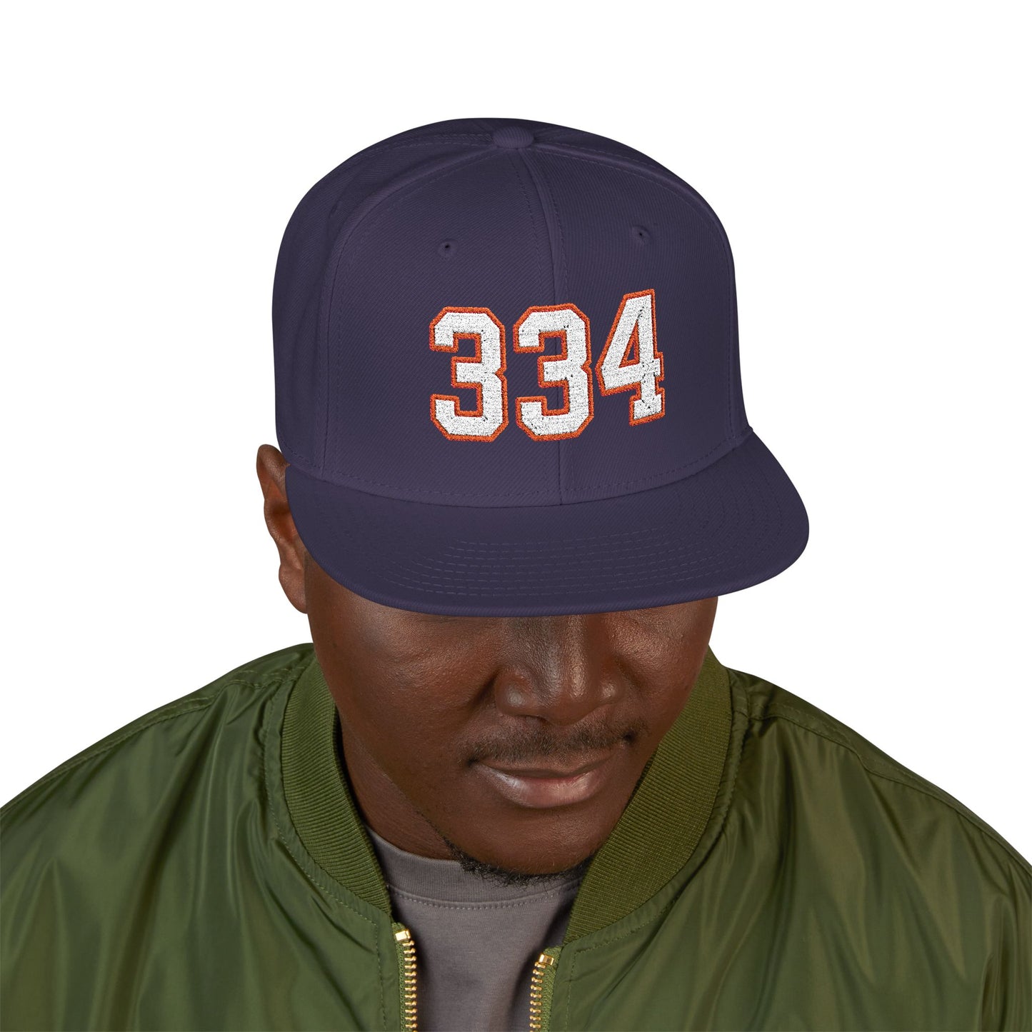 334 white embroidered snapback hat vintage varsity style – 318 Supply Co.