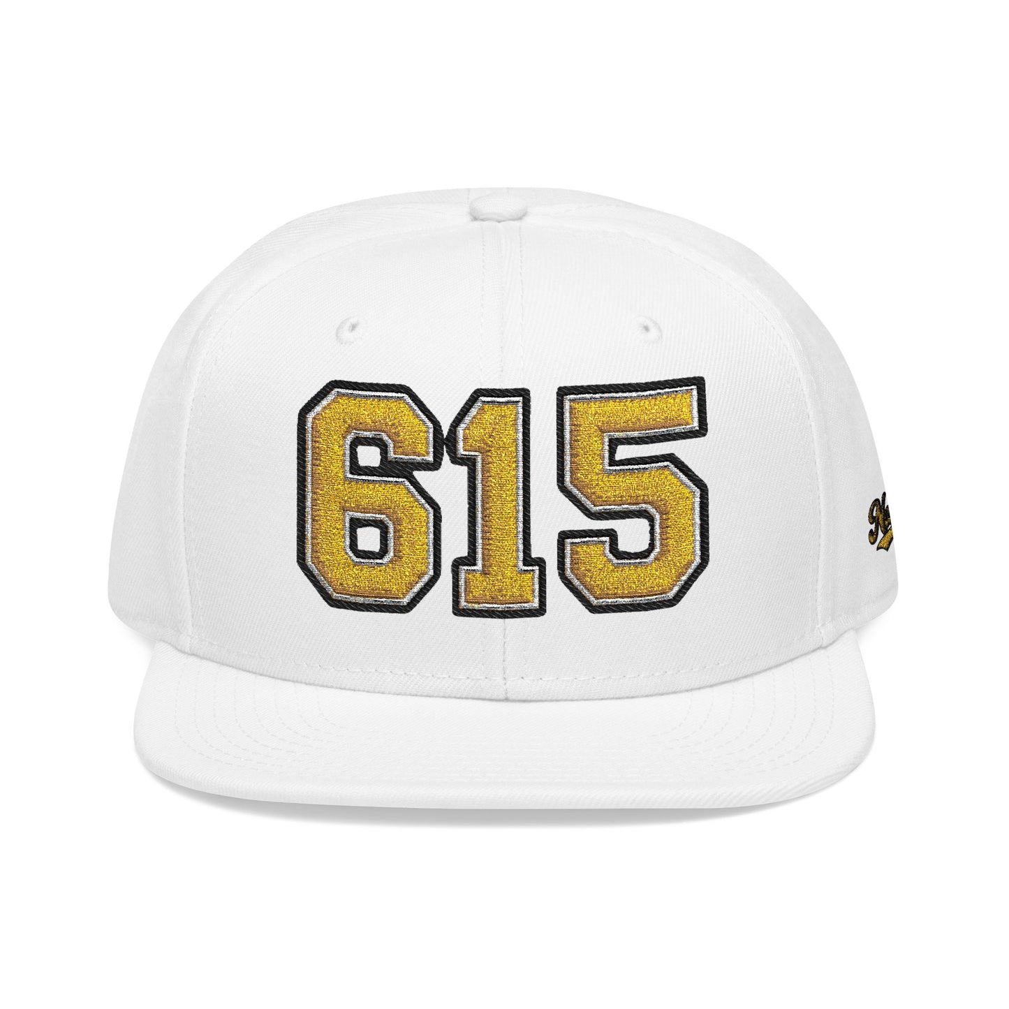 615 Snapback Hat — Gold Embroidered Area Code Cap