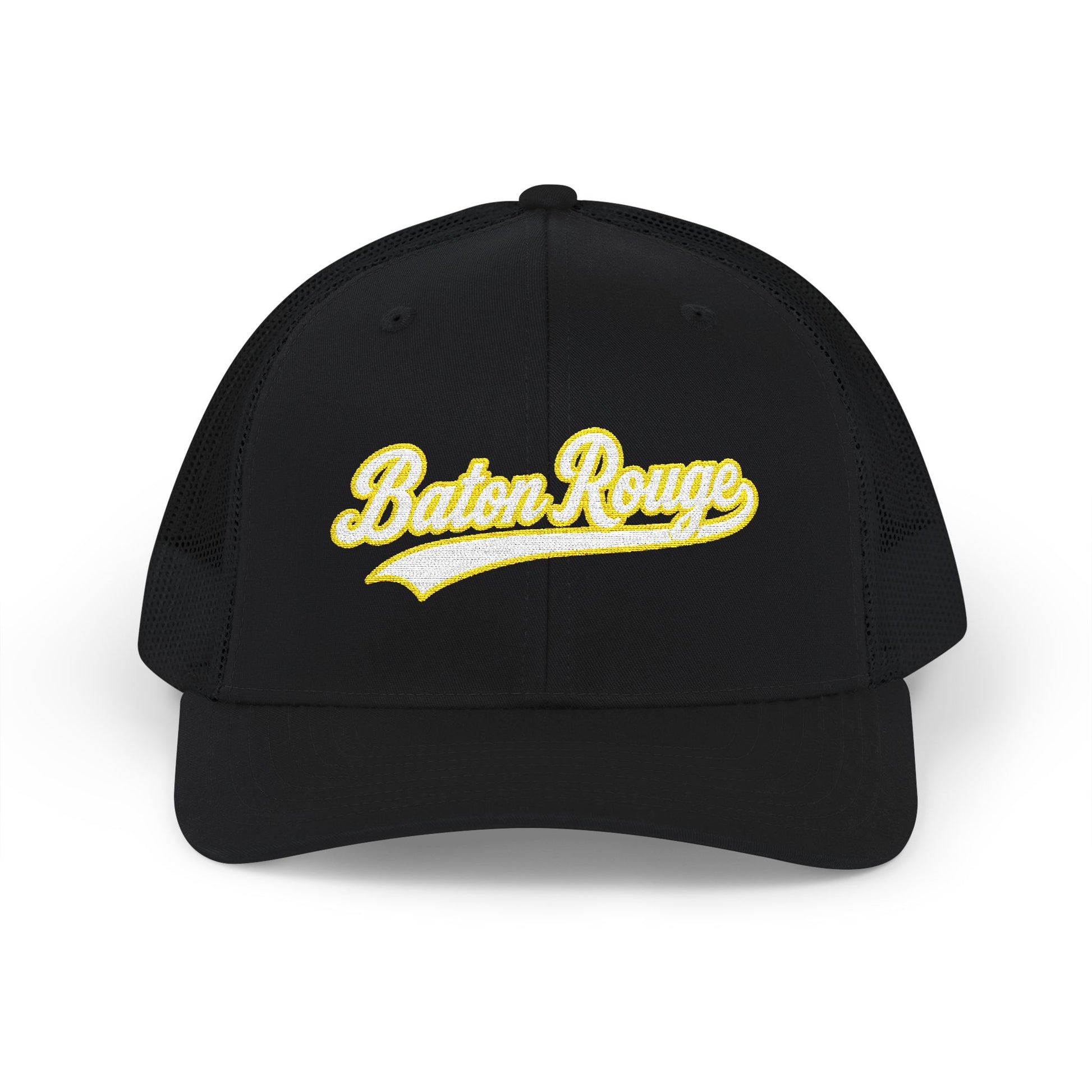 Baton Rouge white script retro embroidered trucker cap – 318 Supply Co.
