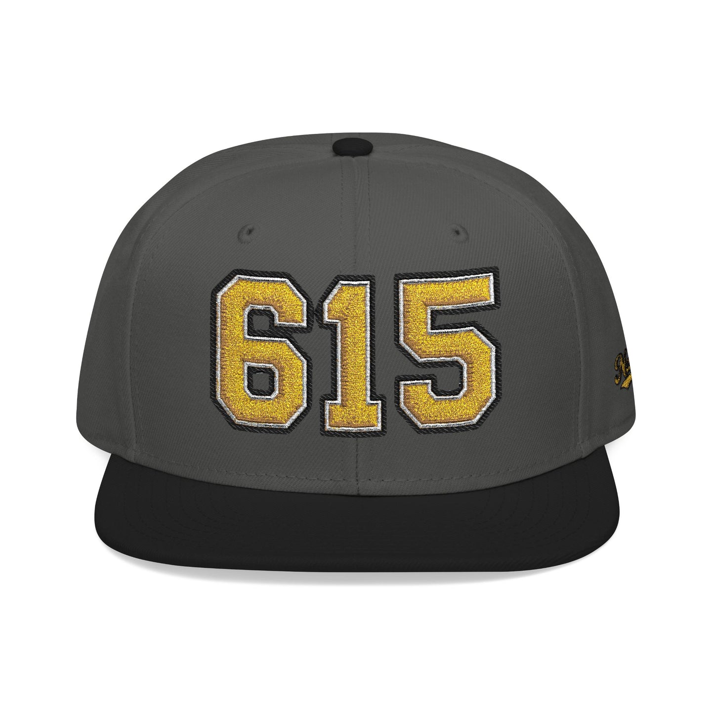 615 Snapback Hat — Gold Embroidered Area Code Cap