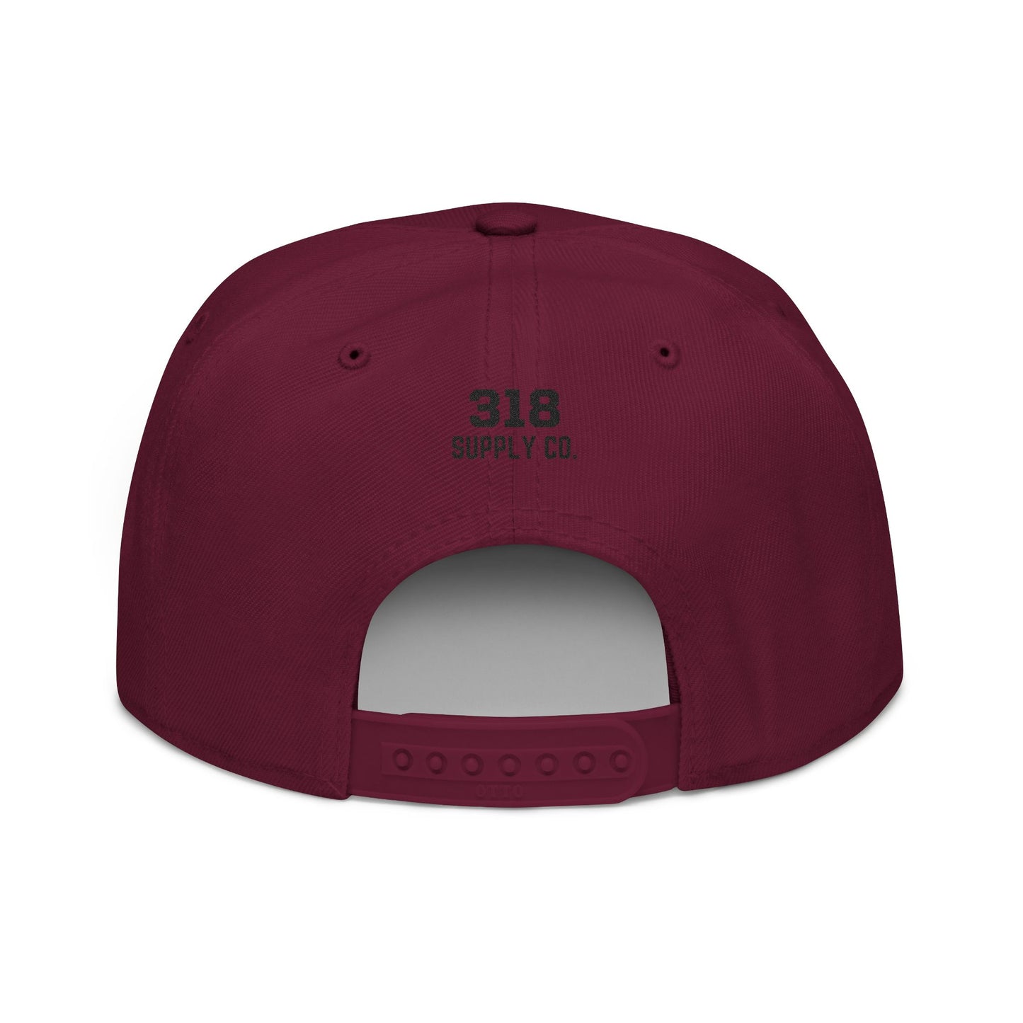 318 Maroon Embroidered Snapback Hat — Vintage Varsity Number Cap