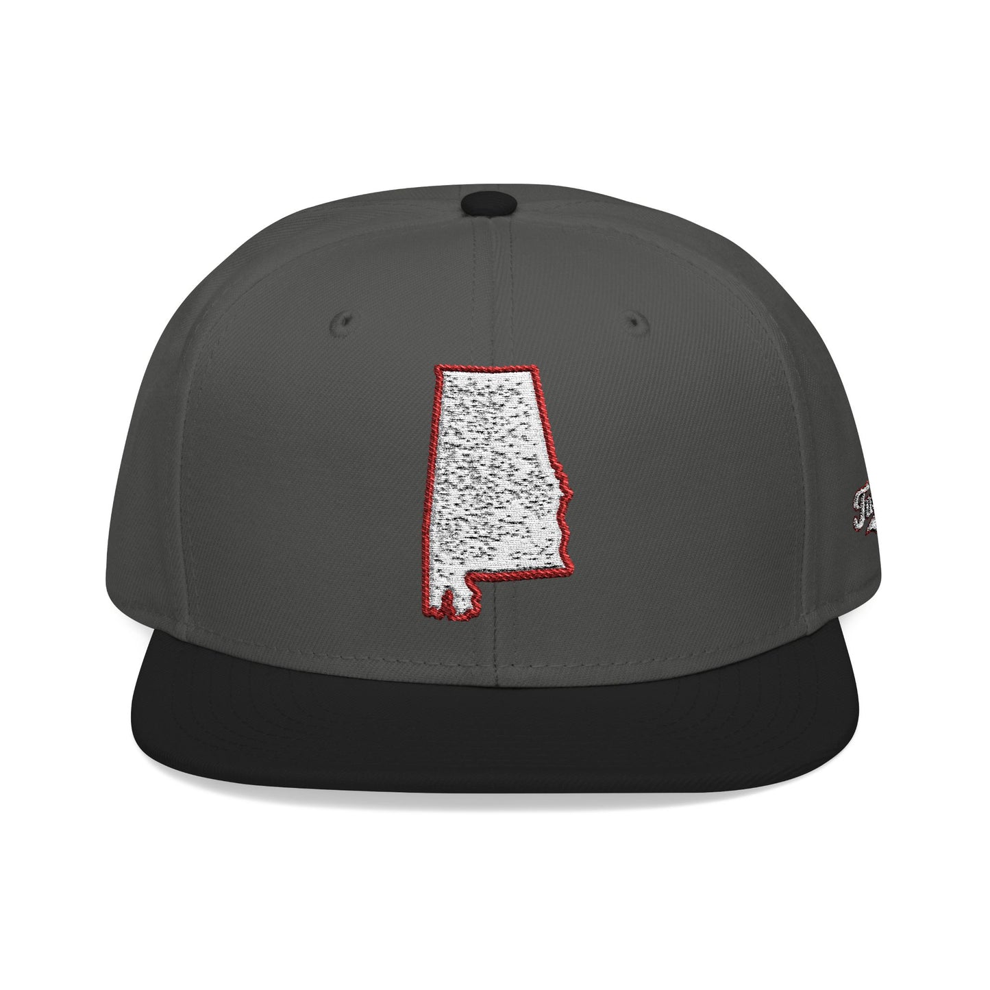 Alabama state outline white embroidered snapback hat – 318 Supply Co.