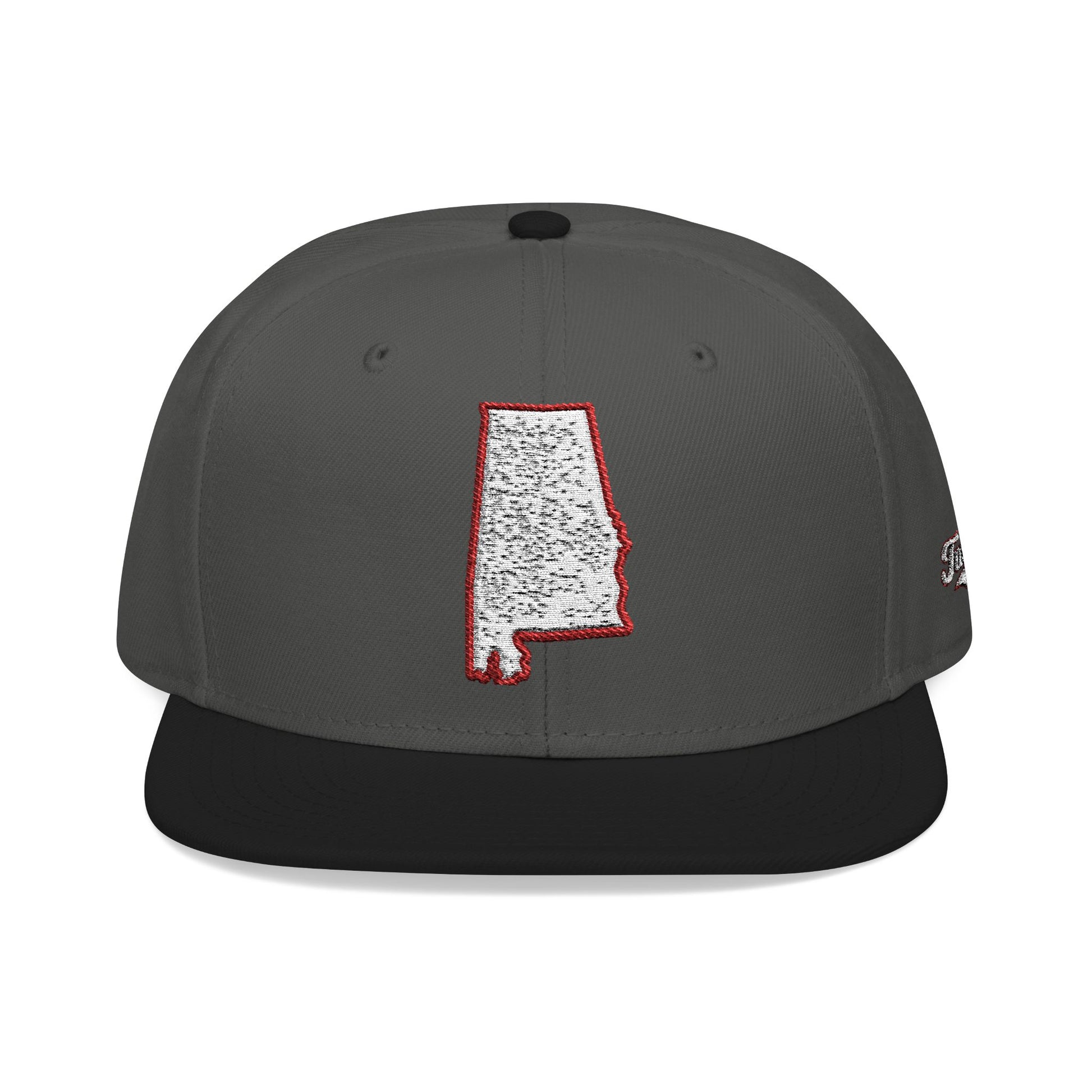 Alabama state outline white embroidered snapback hat – 318 Supply Co.