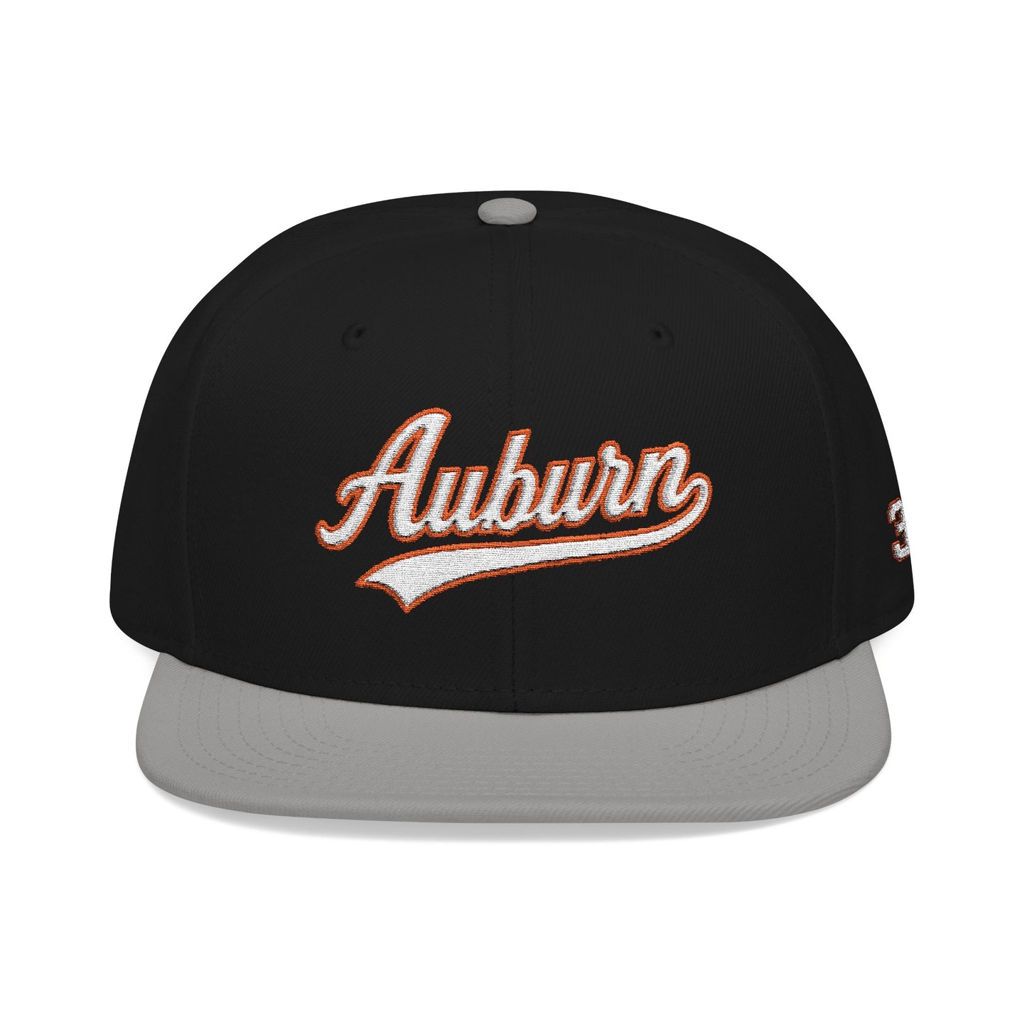 Auburn white script embroidered snapback hat with 334 side stitch – 318 Supply Co.