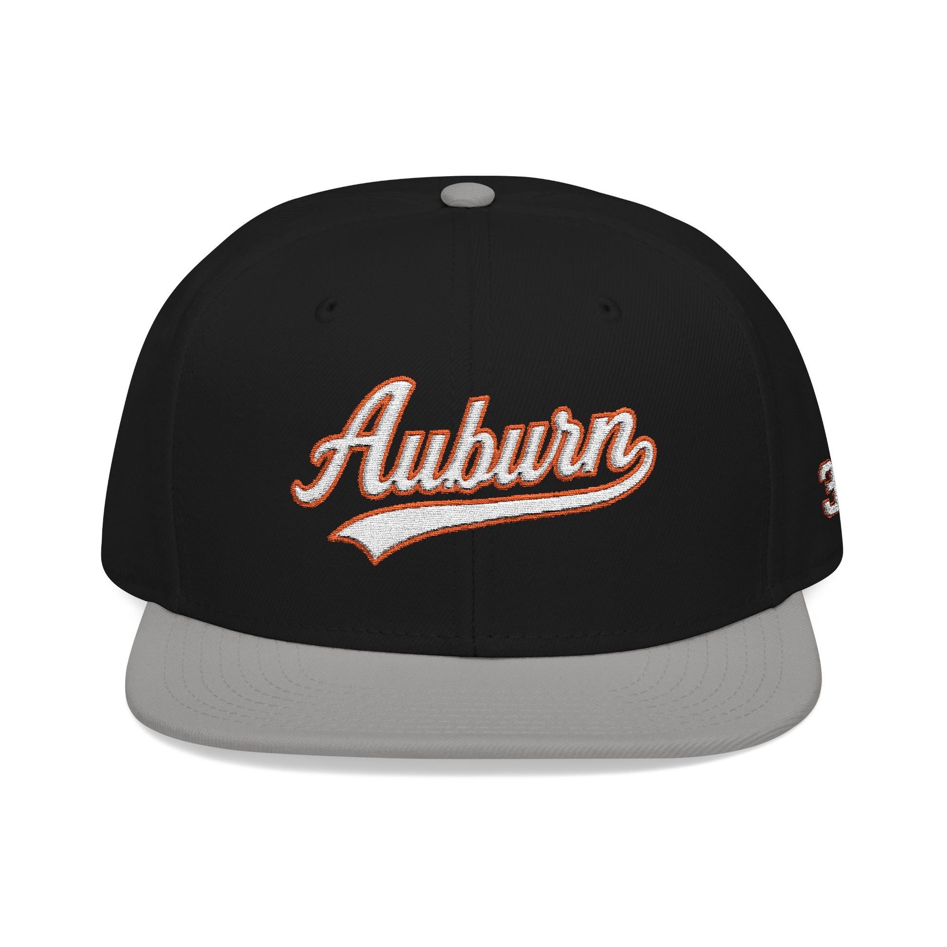 Auburn white script embroidered snapback hat with 334 side stitch – 318 Supply Co.