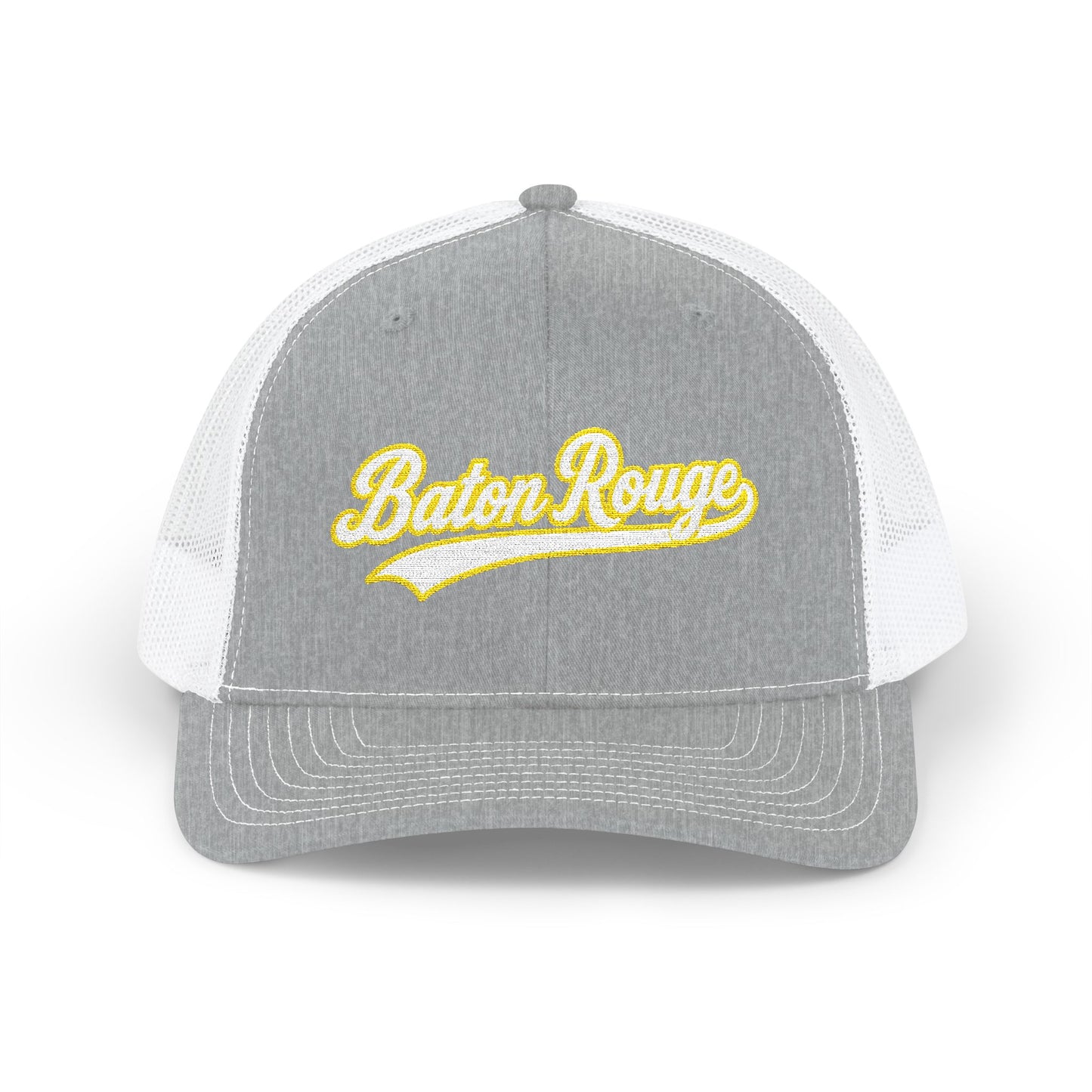 Baton Rouge white script retro embroidered trucker cap – 318 Supply Co.