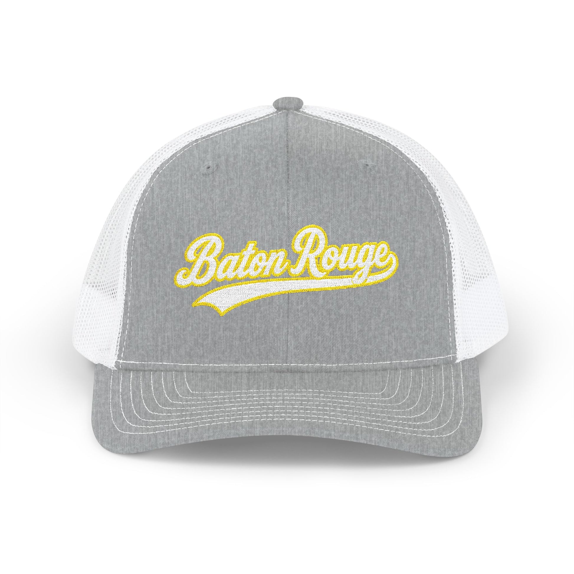 Baton Rouge white script retro embroidered trucker cap – 318 Supply Co.