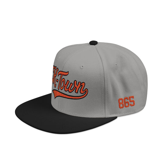 Gray and black cap with 'K-Town' and '865' text on a white background
