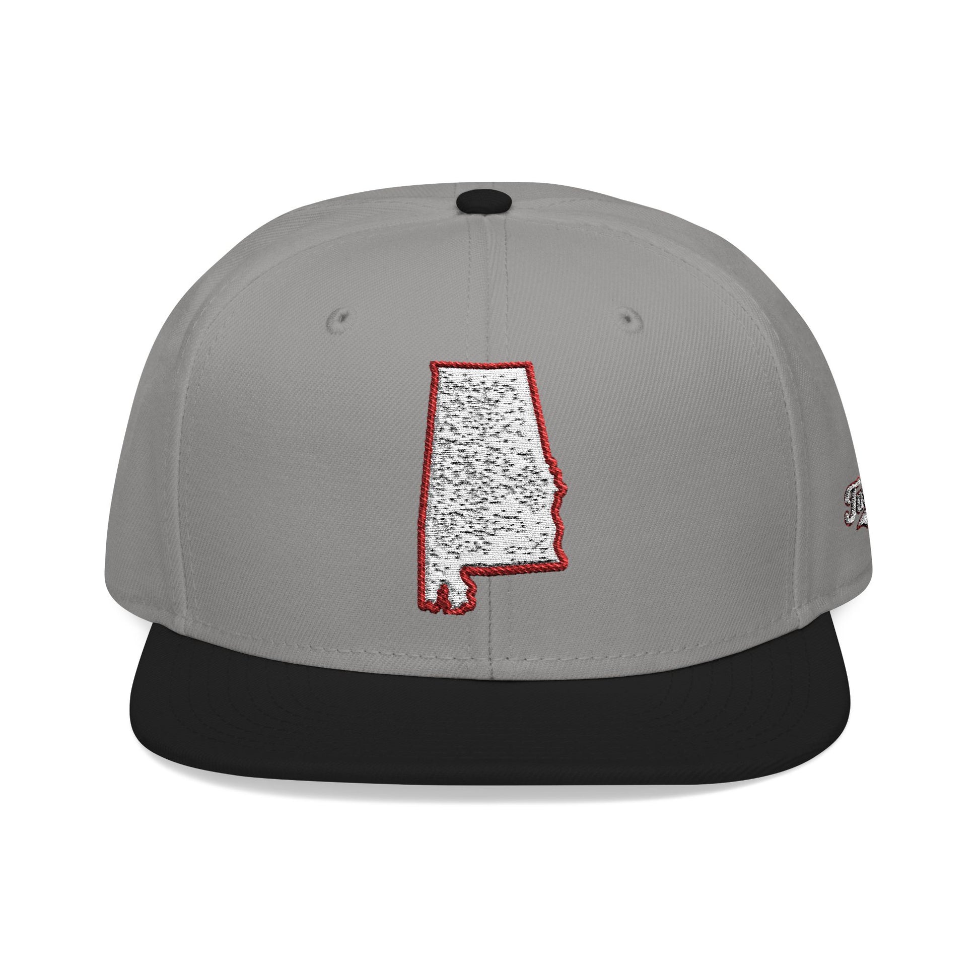 Alabama state outline white embroidered snapback hat – 318 Supply Co.