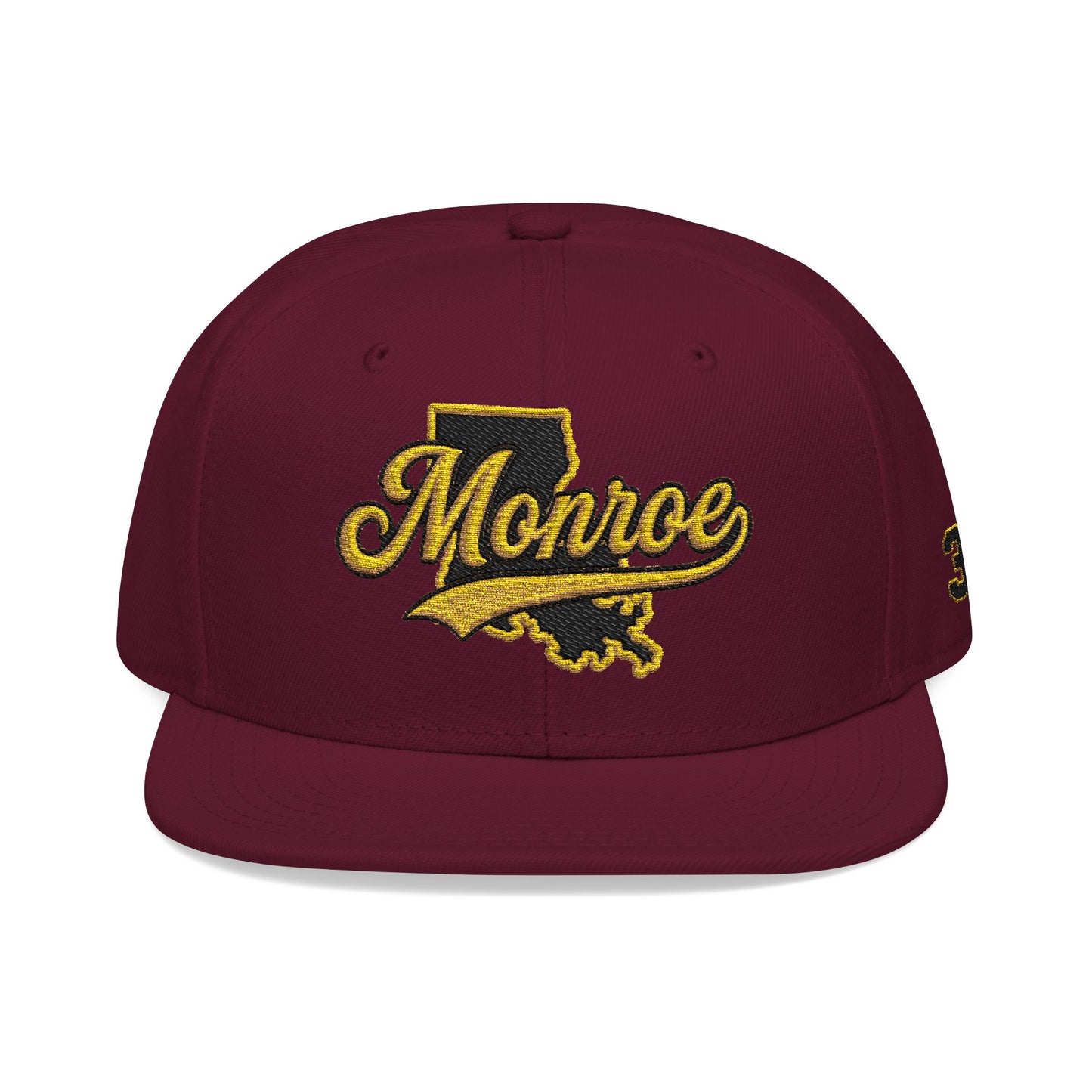 Louisiana Snapback Hat — Black & Gold Embroidered State Outline Cap
