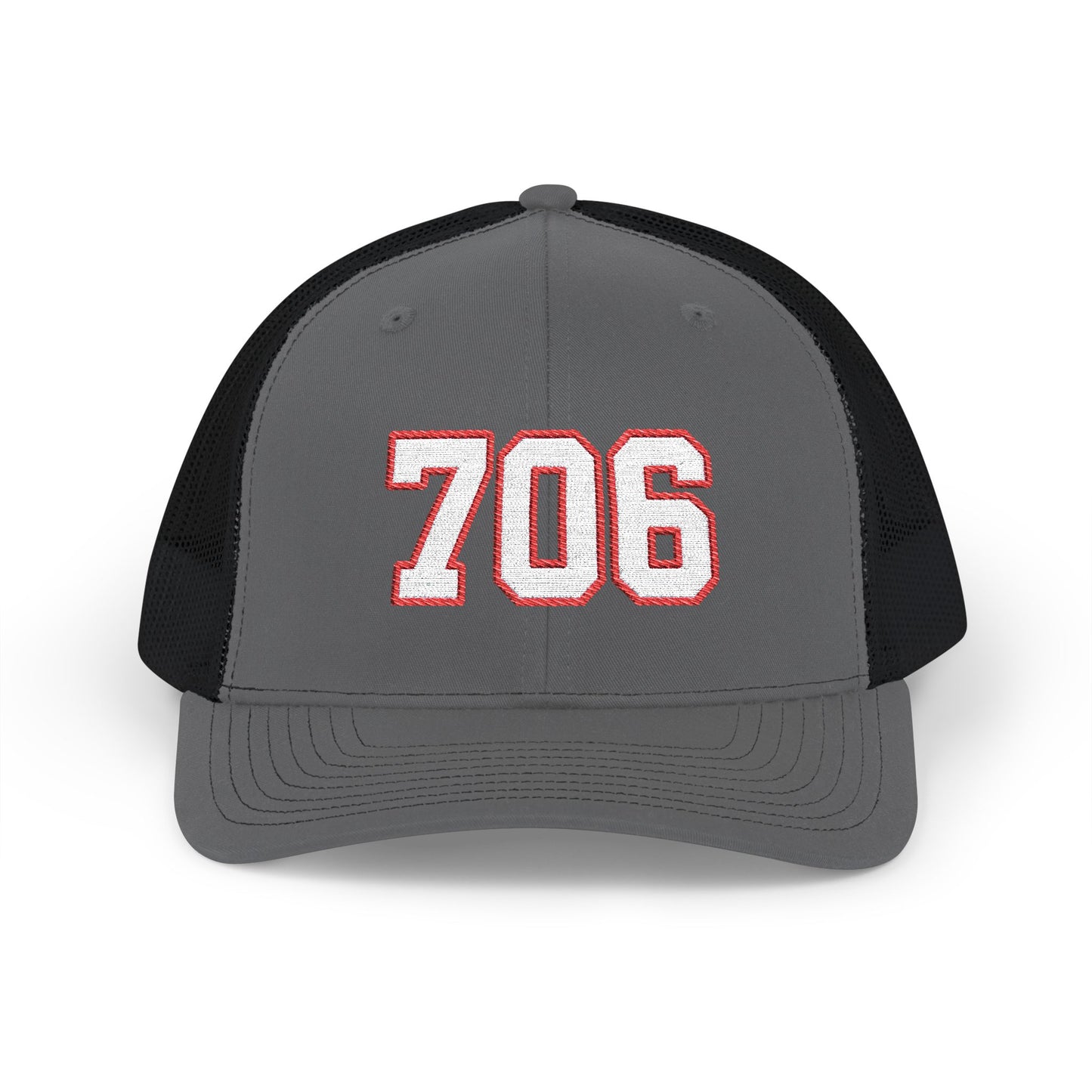 706 white embroidered mesh trucker snapback hat – 318 Supply Co.