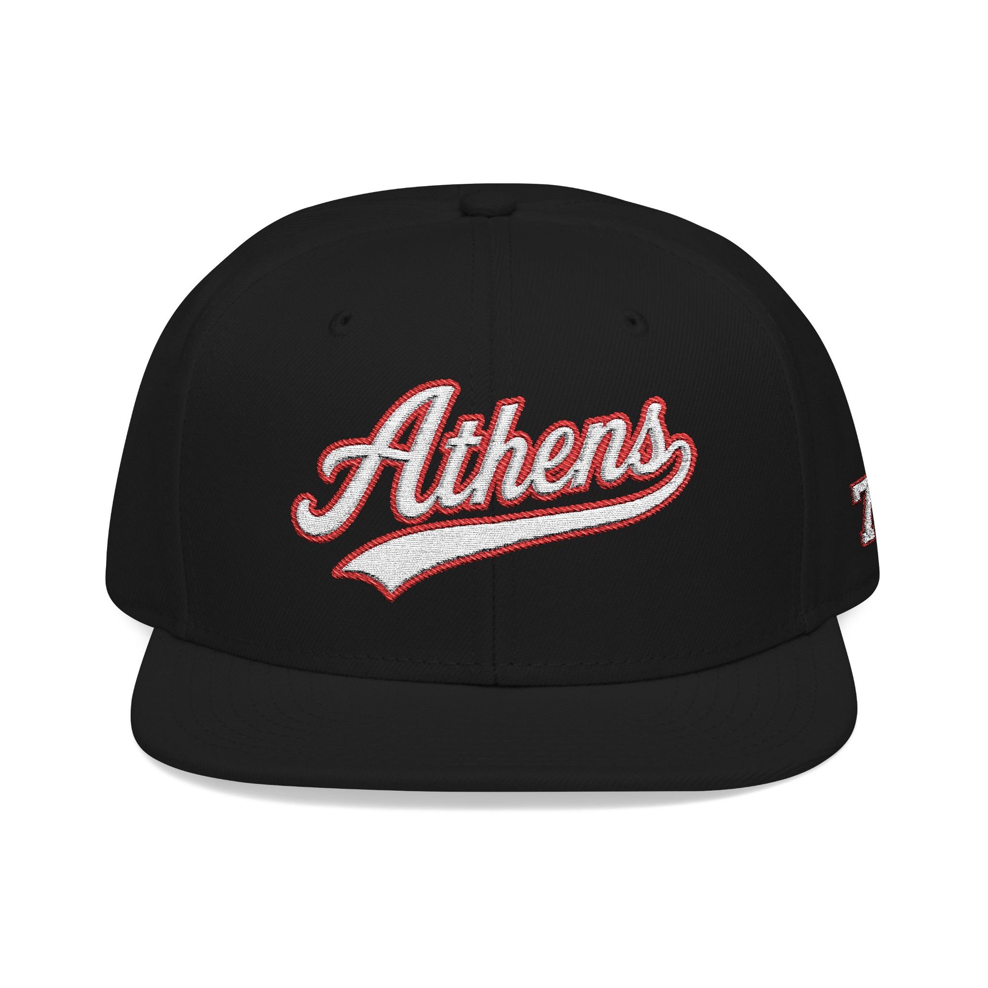 Athens white script embroidered snapback hat with 706 side stitch – 318 Supply Co.