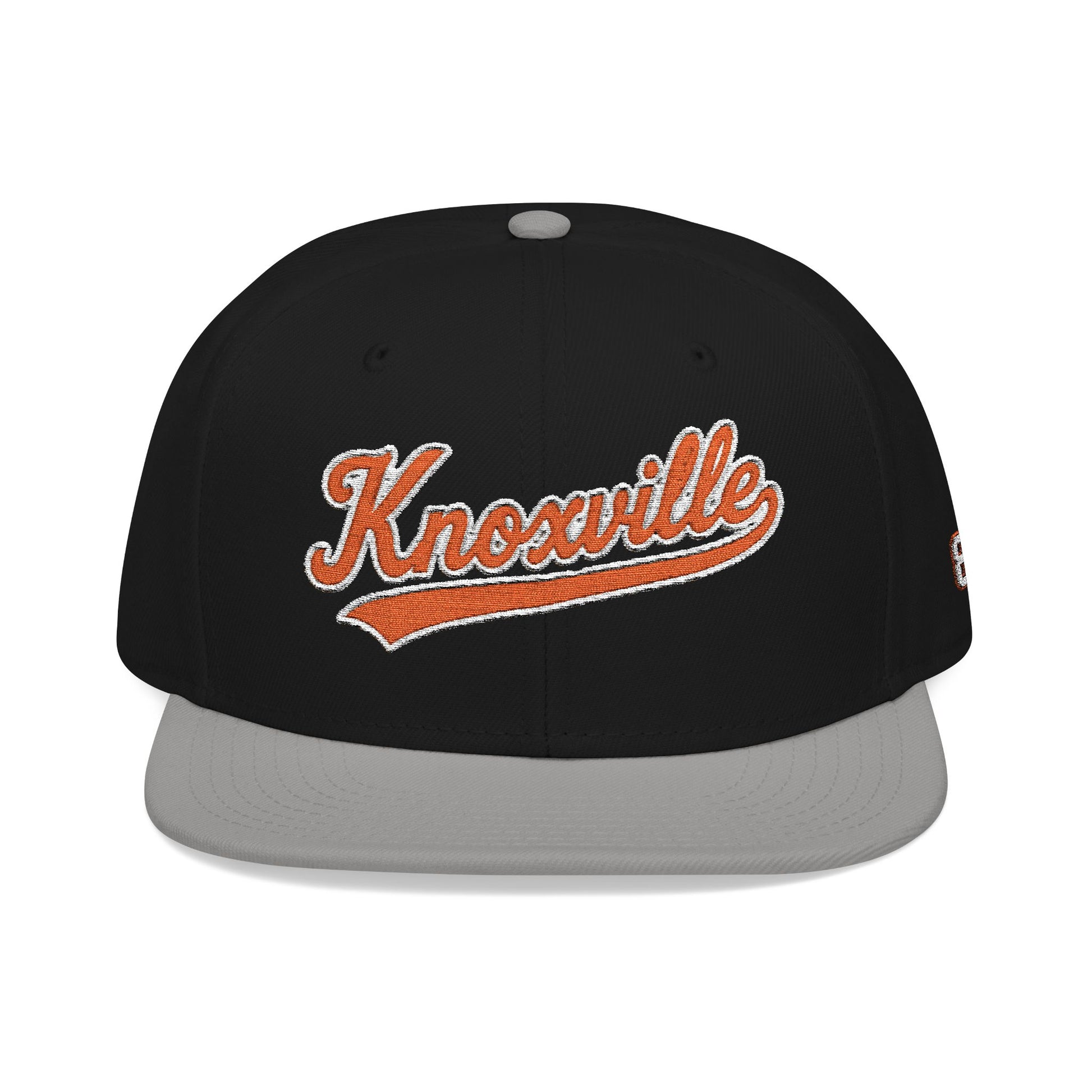 Black and gray cap with 'Knoxville' in orange on a white background