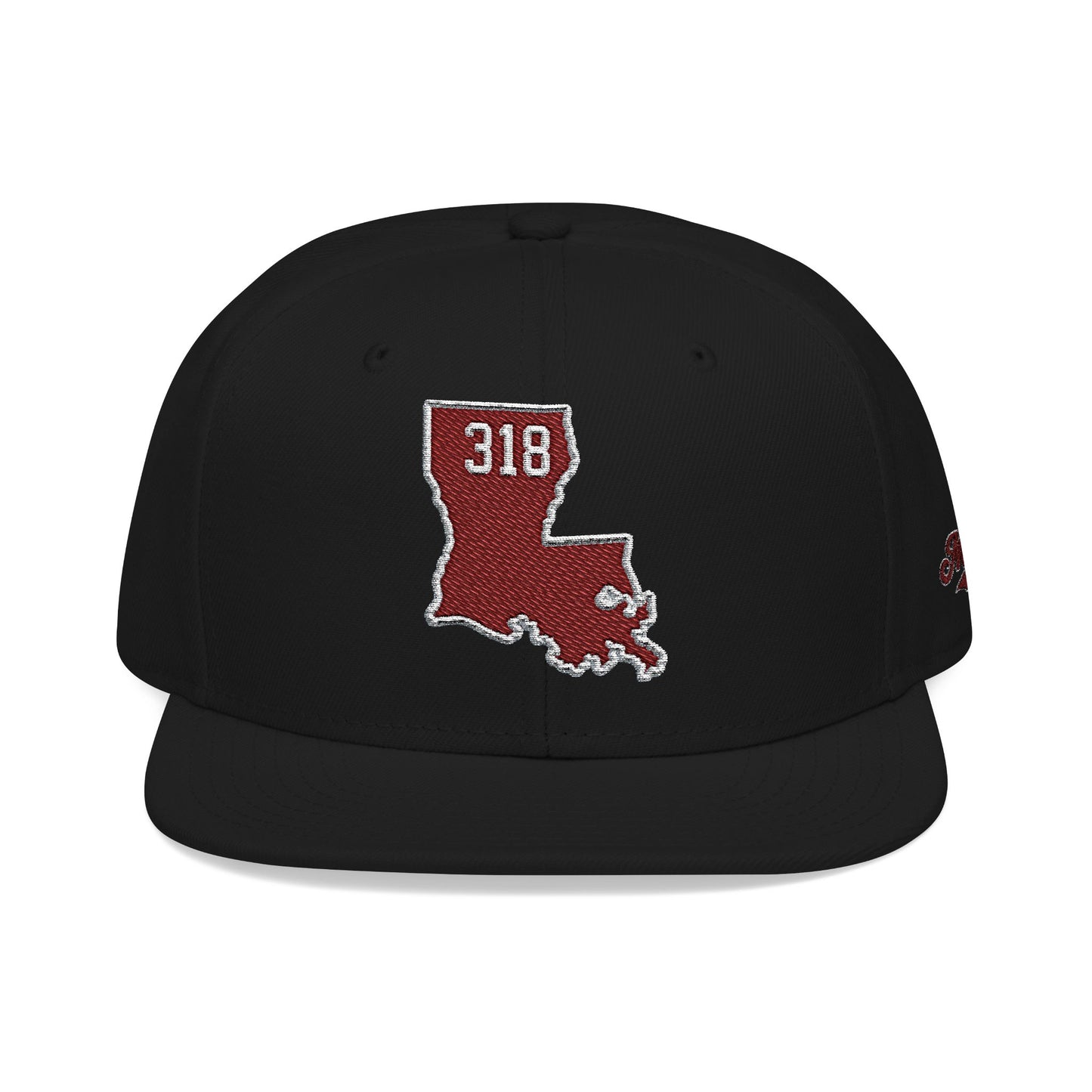 Louisiana Snapback Hat — Maroon Embroidered State Outline Cap