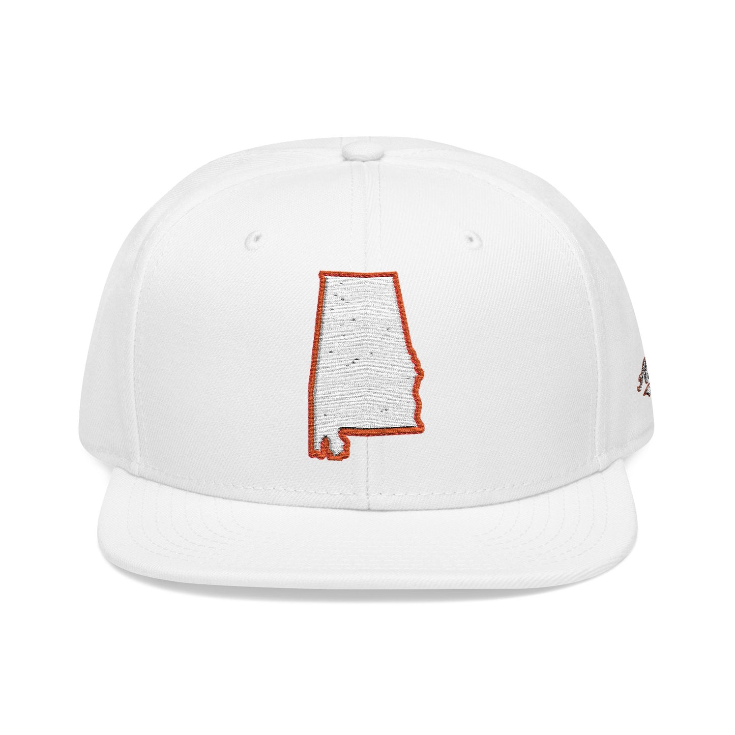 Alabama state outline white embroidered snapback hat – 318 Supply Co.