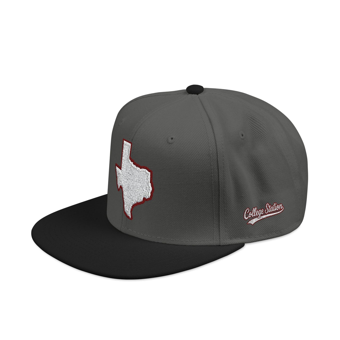 Texas state outline white embroidered snapback hat – 318 Supply Co.