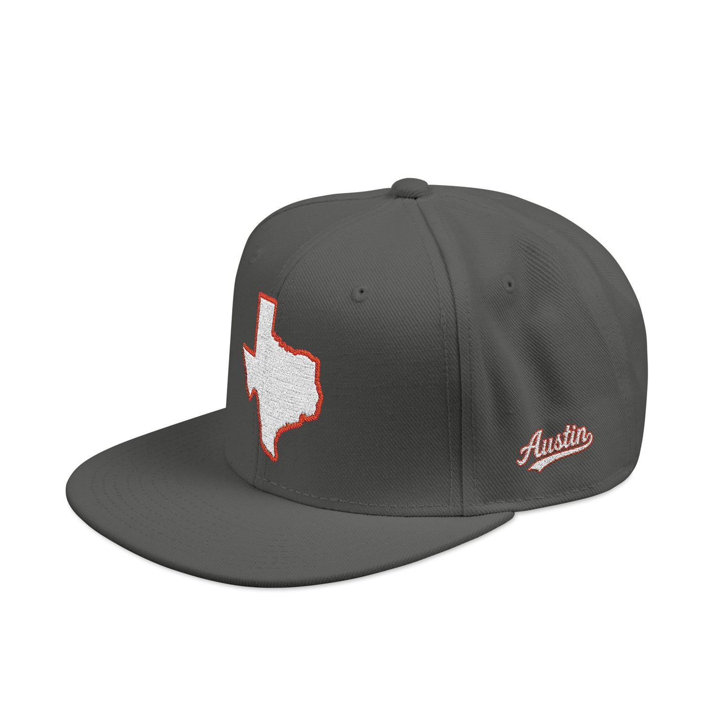 Texas state outline white embroidered snapback hat – 318 Supply Co.