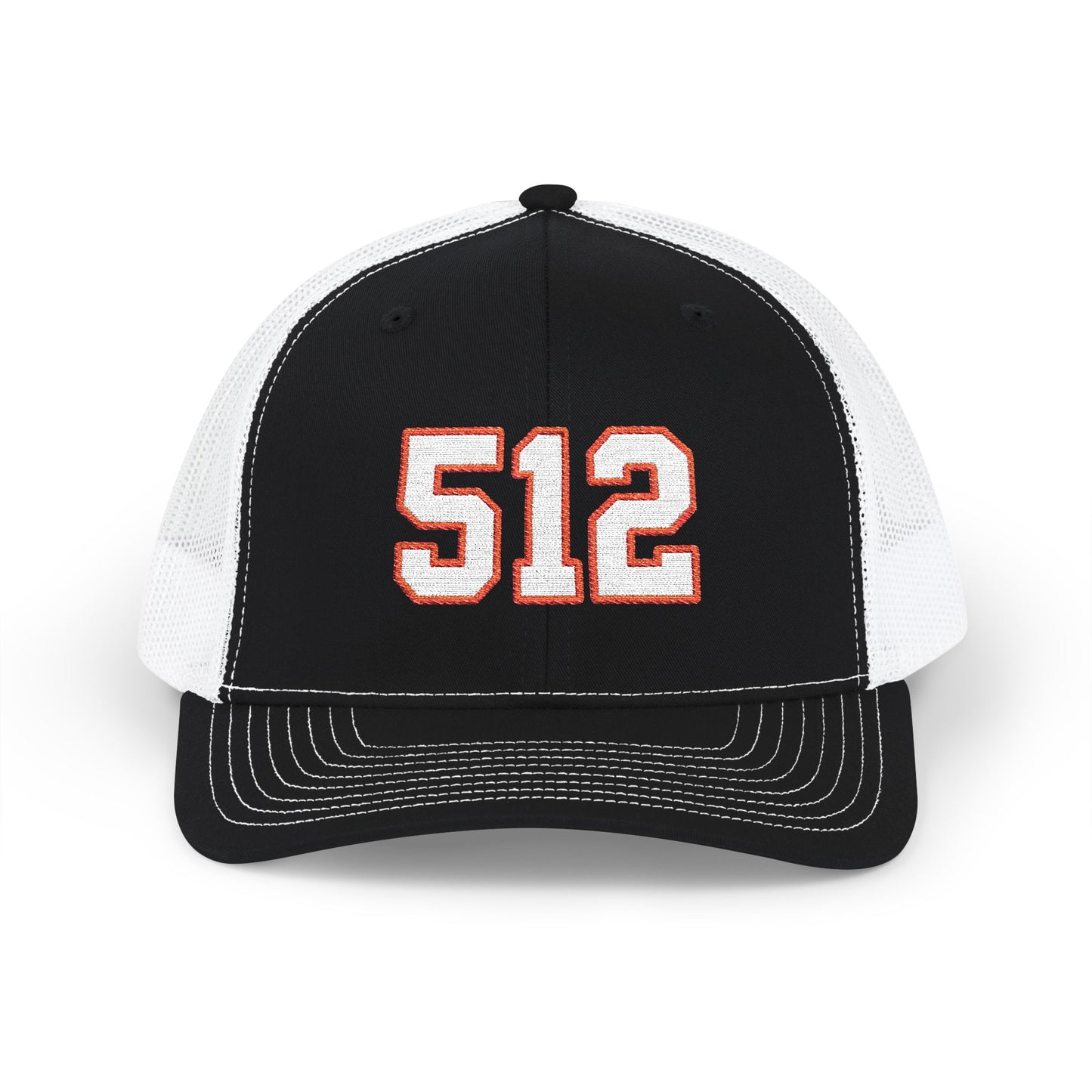 512 white embroidered mesh trucker snapback hat – 318 Supply Co.