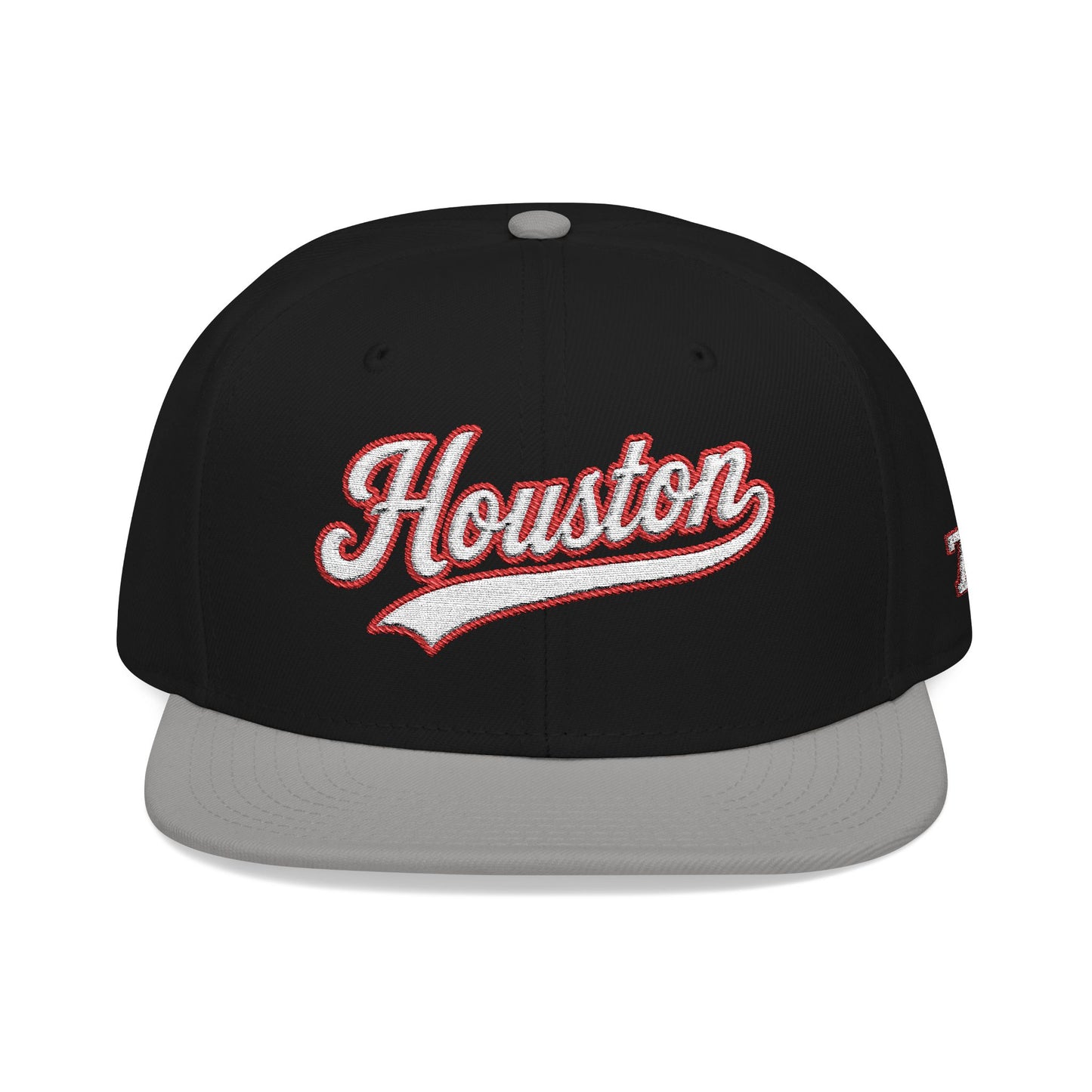 Houston white script embroidered snapback hat with 713 side stitch – 318 Supply Co.