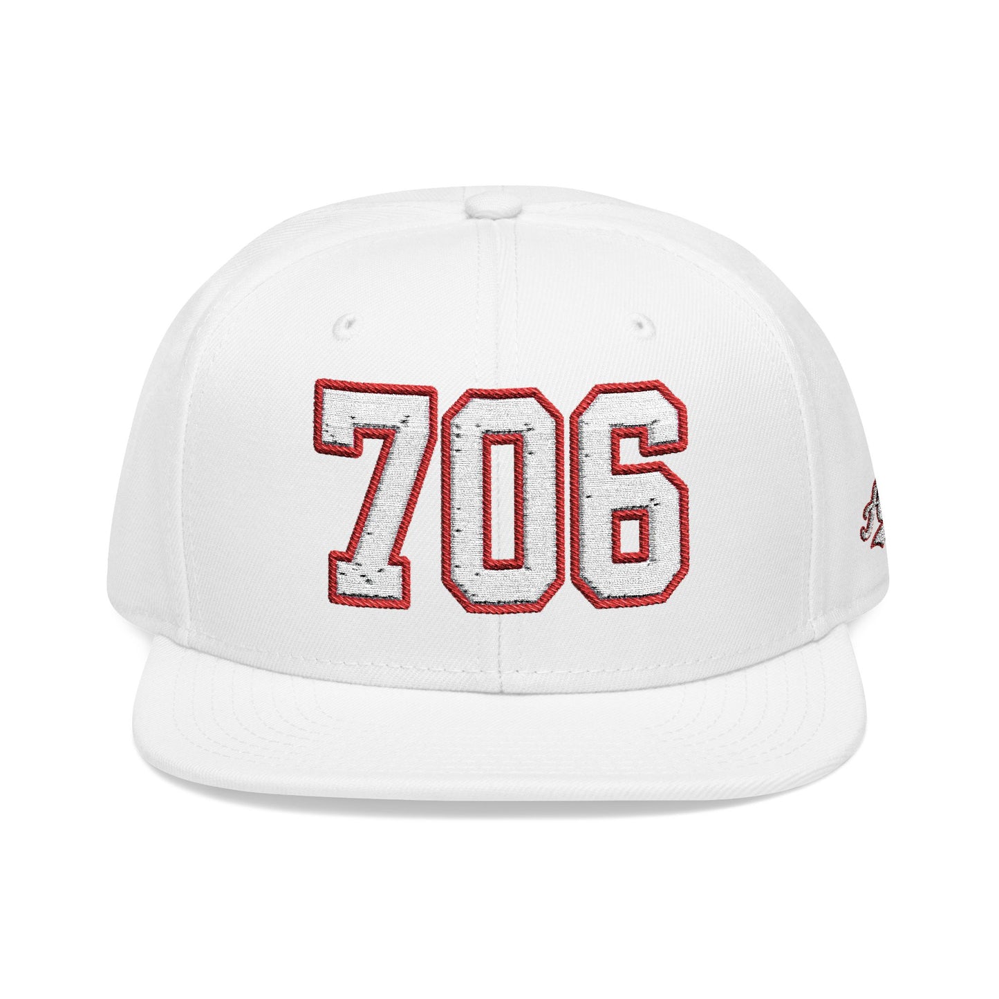 706 white embroidered snapback hat vintage varsity style – 318 Supply Co.