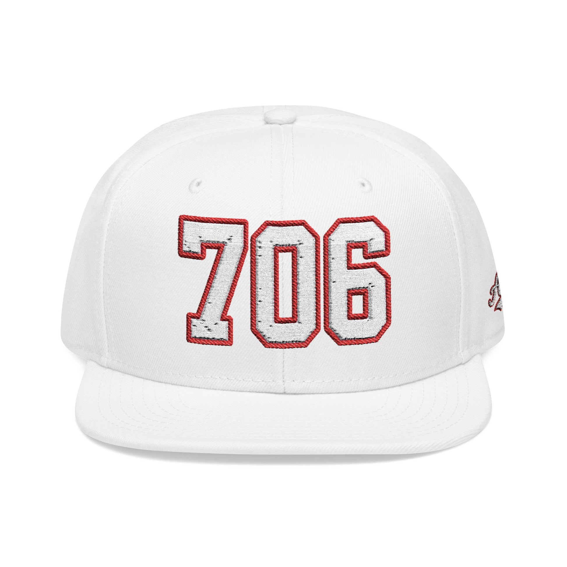 706 white embroidered snapback hat vintage varsity style – 318 Supply Co.