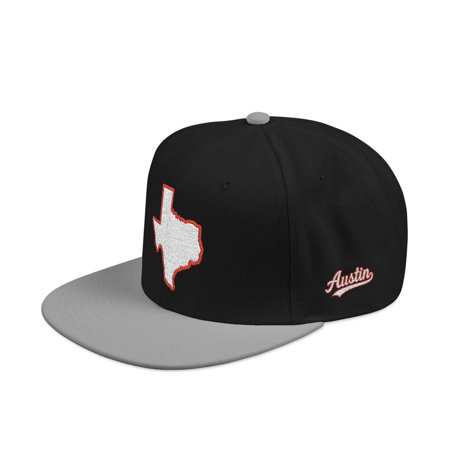 Texas state outline white embroidered snapback hat – 318 Supply Co.