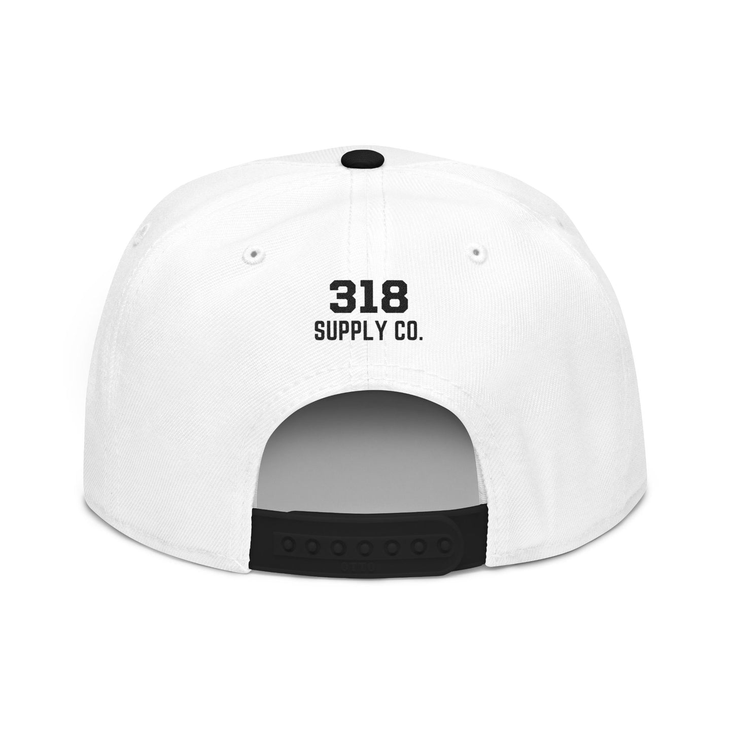Auburn white script embroidered snapback hat with 334 side stitch – 318 Supply Co.