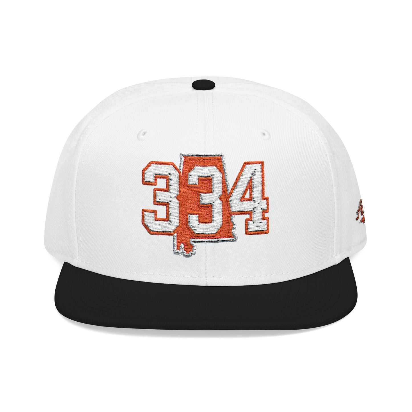 Alabama Snapback Hat — Orange Embroidered State Outline Cap