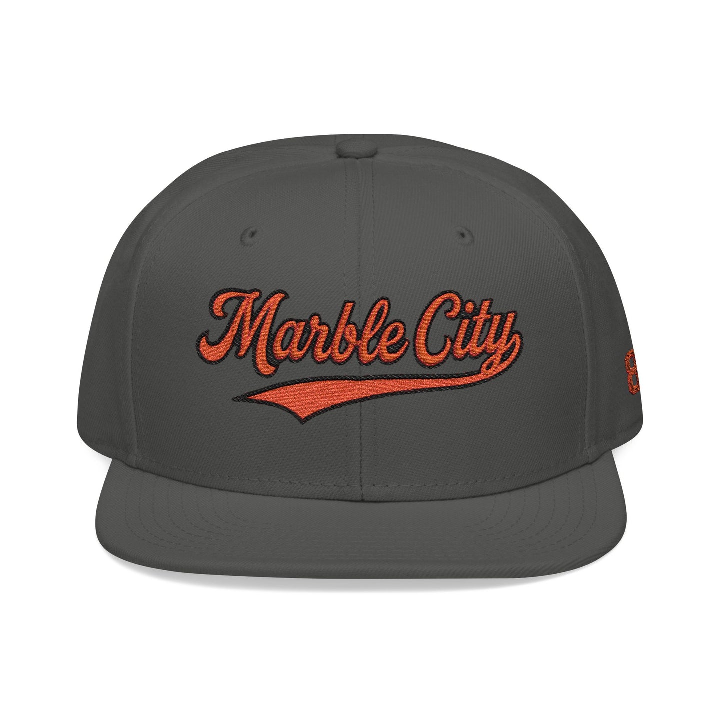 Embroidered 'Marble City' Orange Script with 865 Side Patch