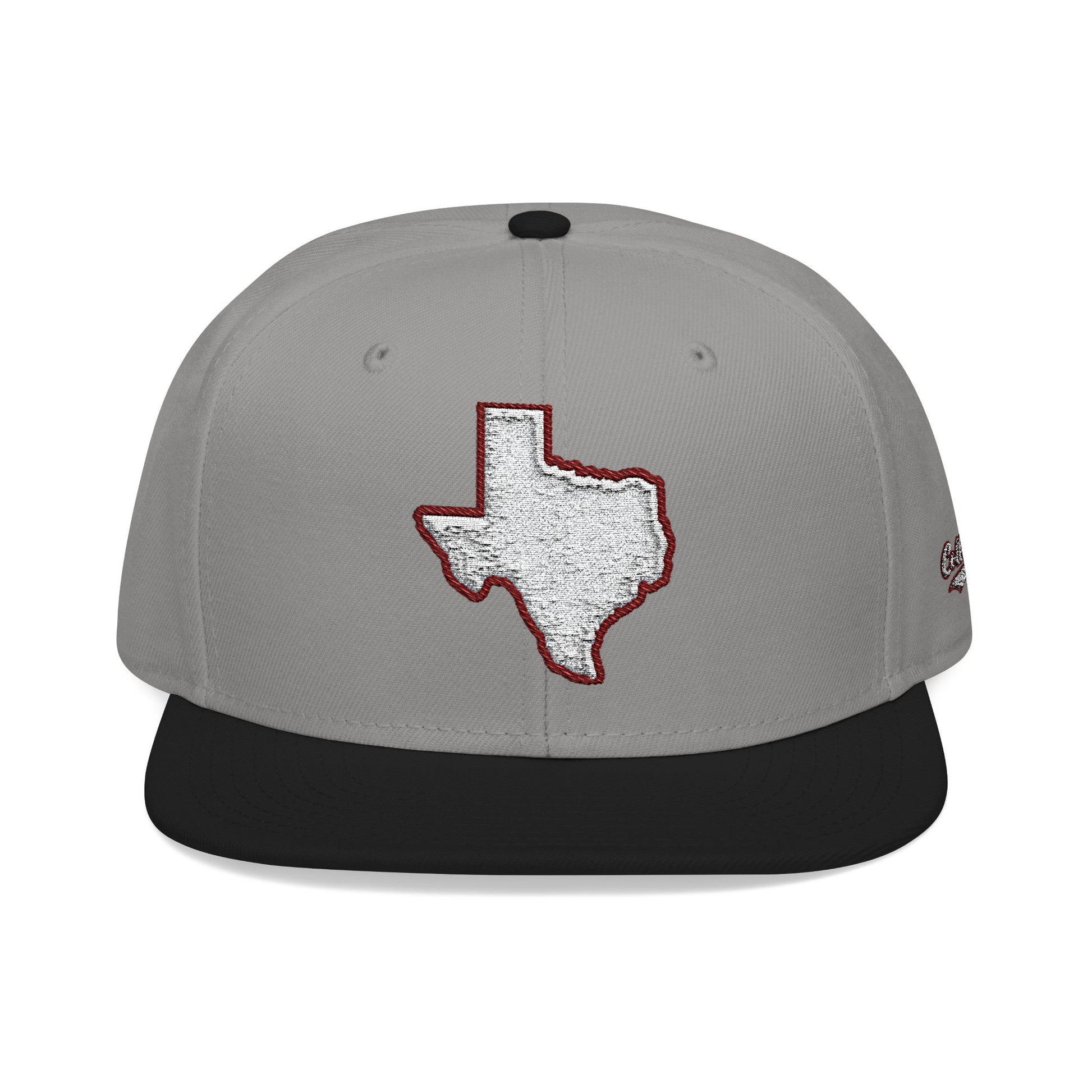 Texas state outline white embroidered snapback hat – 318 Supply Co.