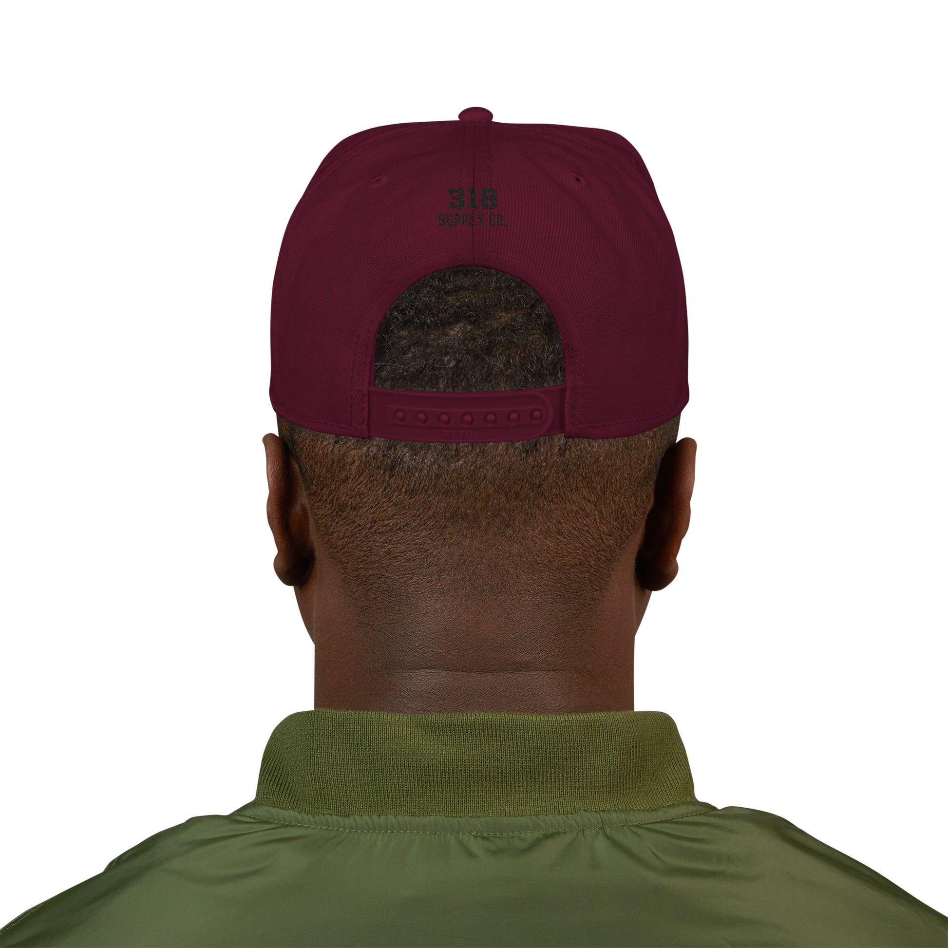 225 white embroidered snapback hat vintage varsity style – 318 Supply Co.