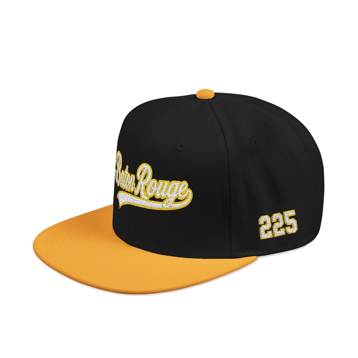 Baton Rouge white script embroidered snapback hat with 225 side stitch – 318 Supply Co.