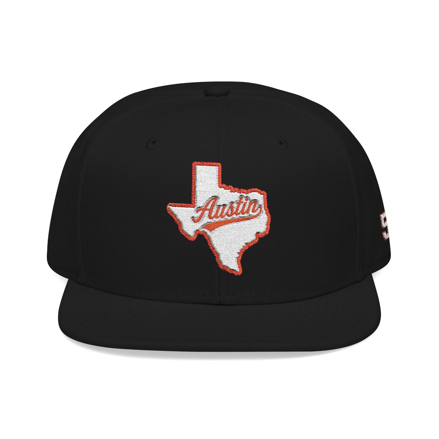 Texas Outline Snapback Hat with 512 Embroidery — Austin Pride Baseball Cap