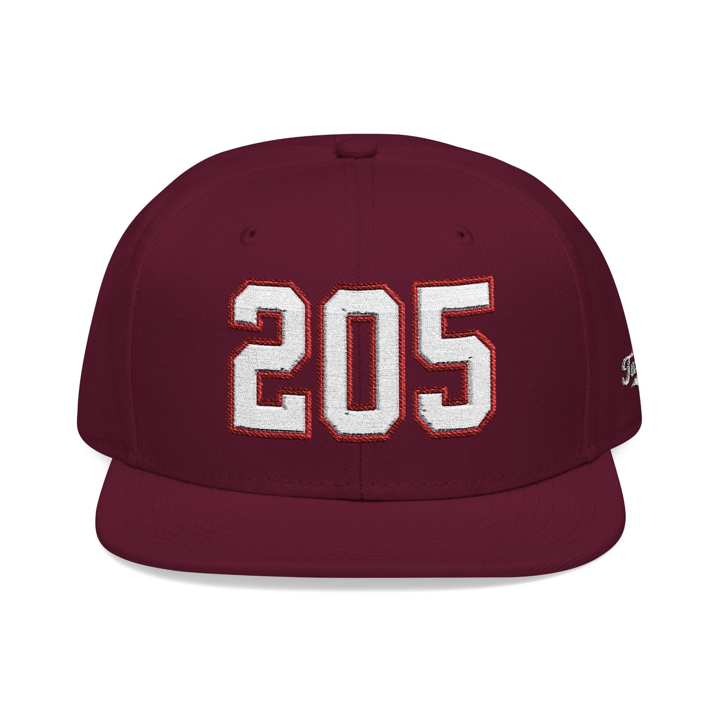 205 white embroidered snapback hat vintage varsity style – 318 Supply Co.