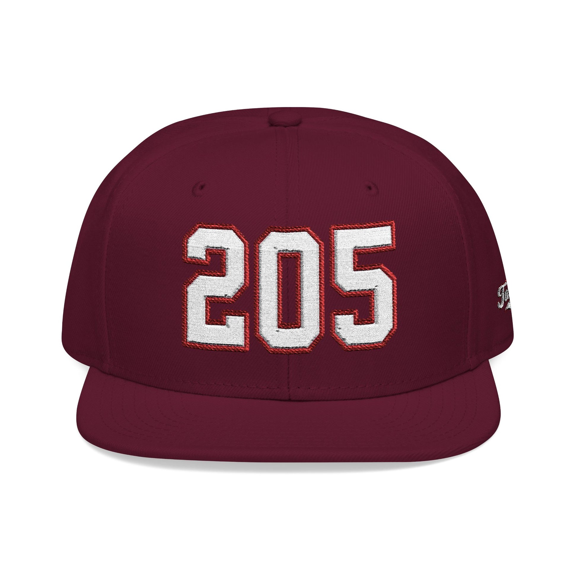 205 white embroidered snapback hat vintage varsity style – 318 Supply Co.