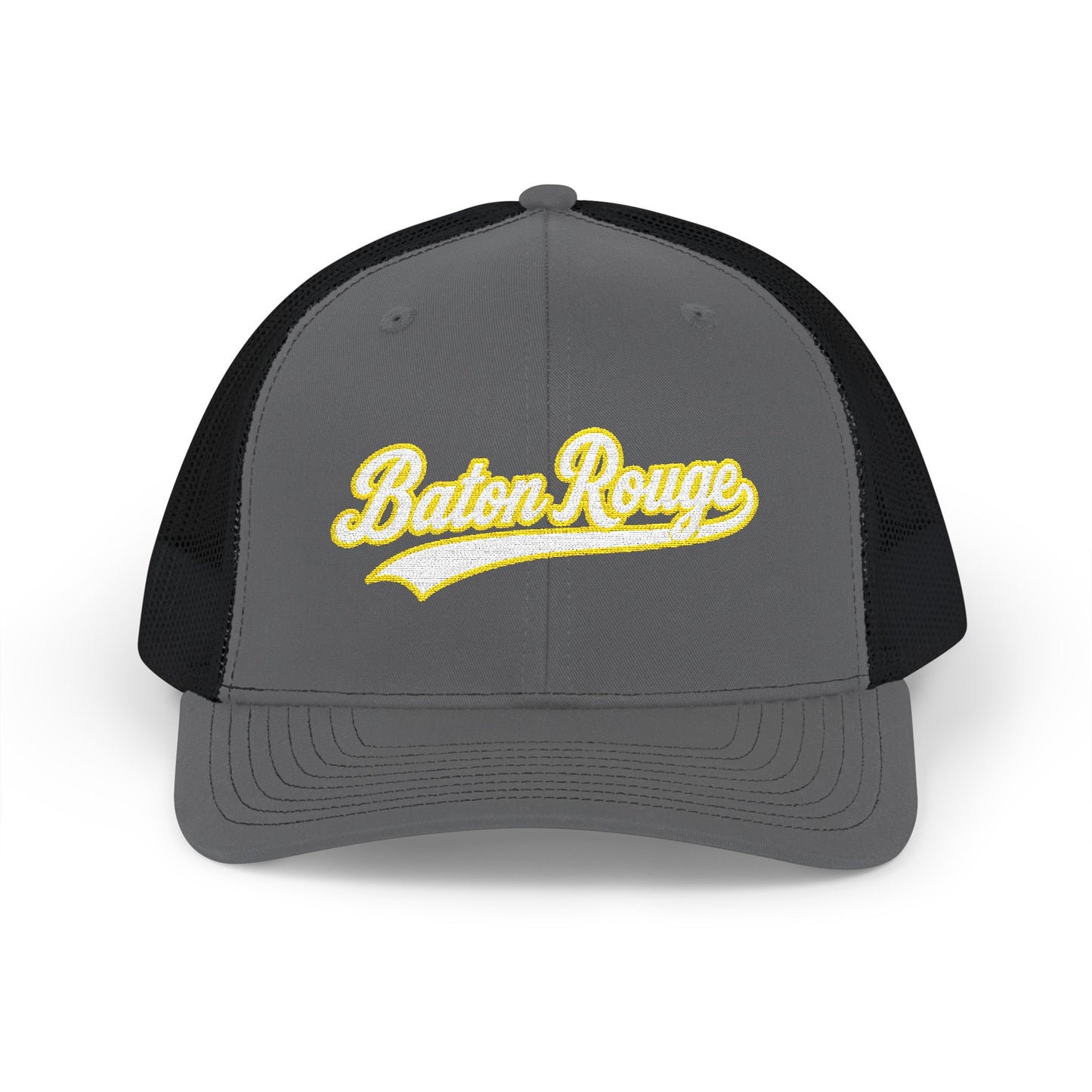 Baton Rouge white script retro embroidered trucker cap – 318 Supply Co.