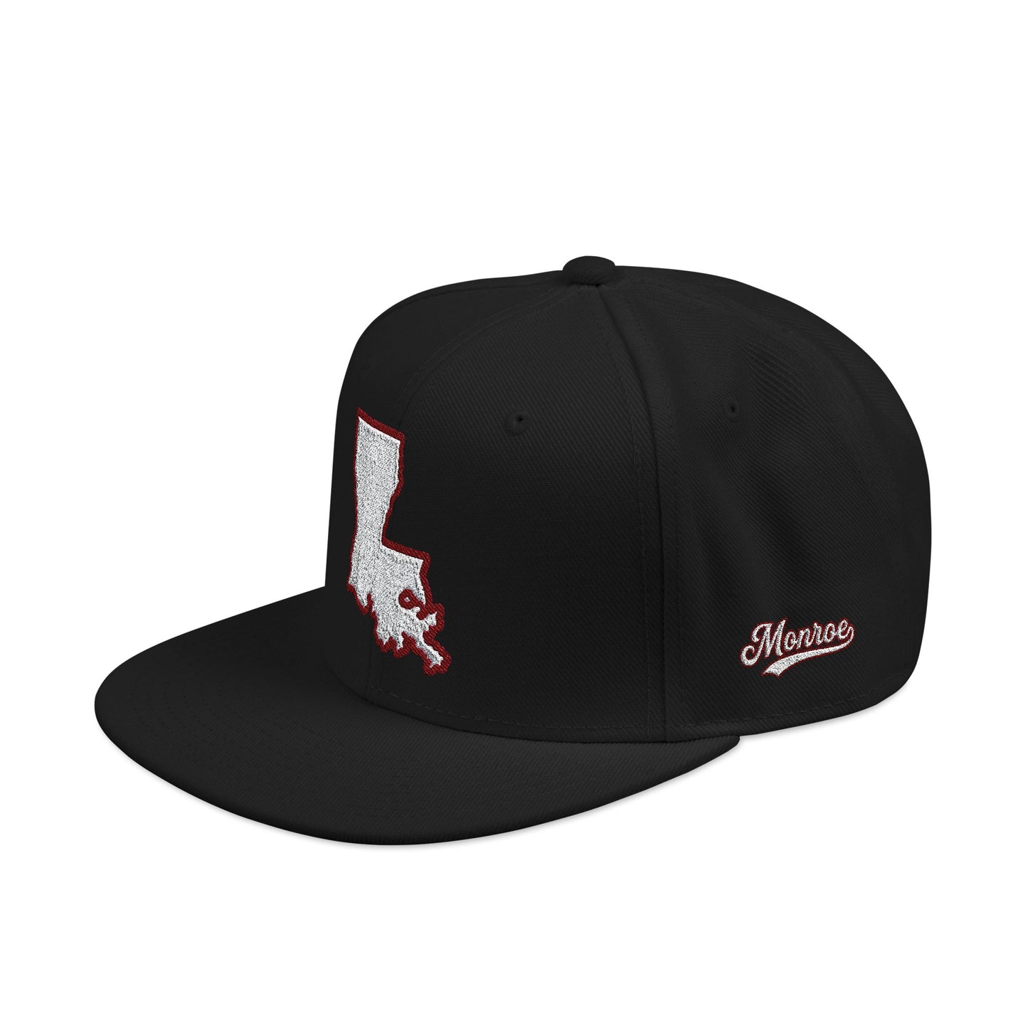 Louisiana state outline white embroidered snapback hat – 318 Supply Co.