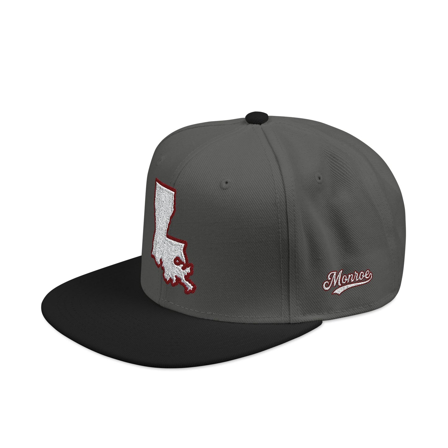 Louisiana state outline white embroidered snapback hat – 318 Supply Co.