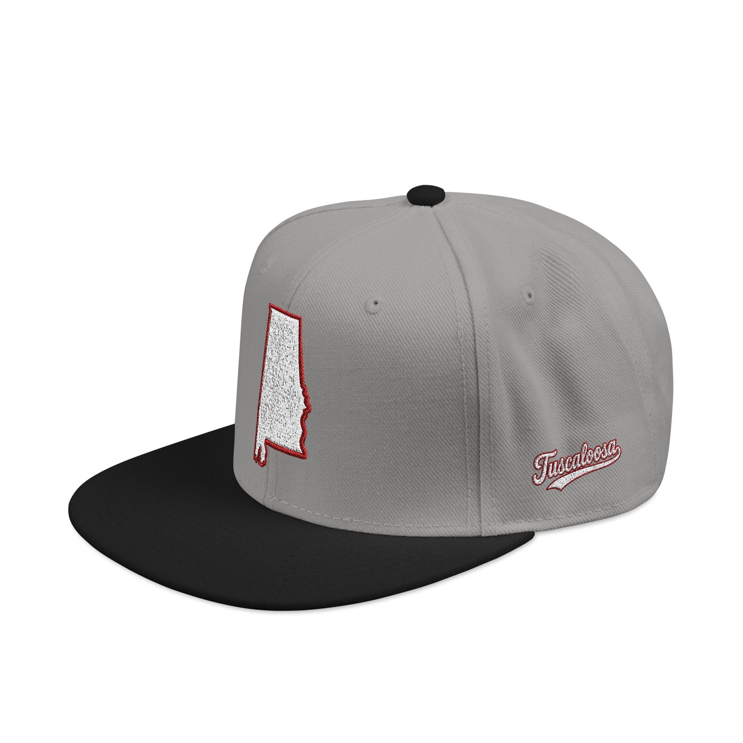 Alabama state outline white embroidered snapback hat – 318 Supply Co.
