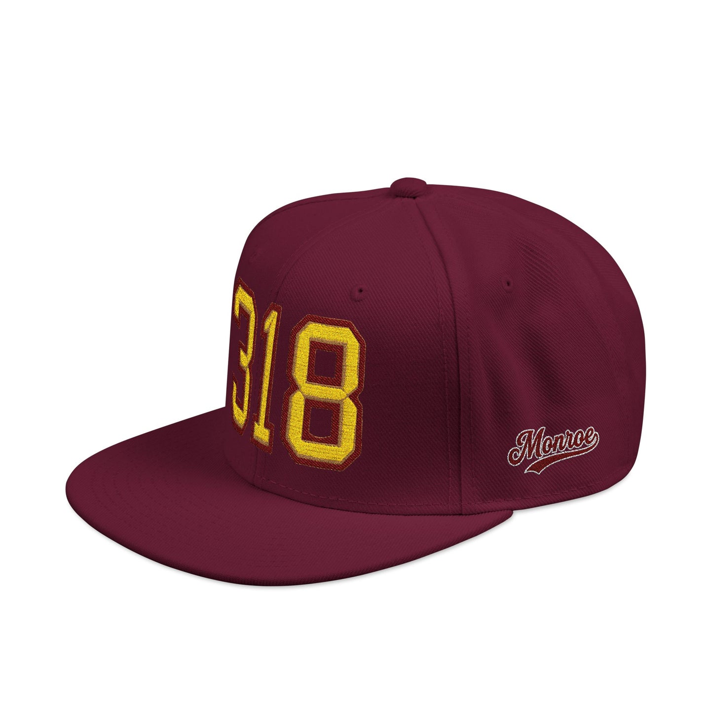 Maroon cap with gold and maroon '318' on a white background
