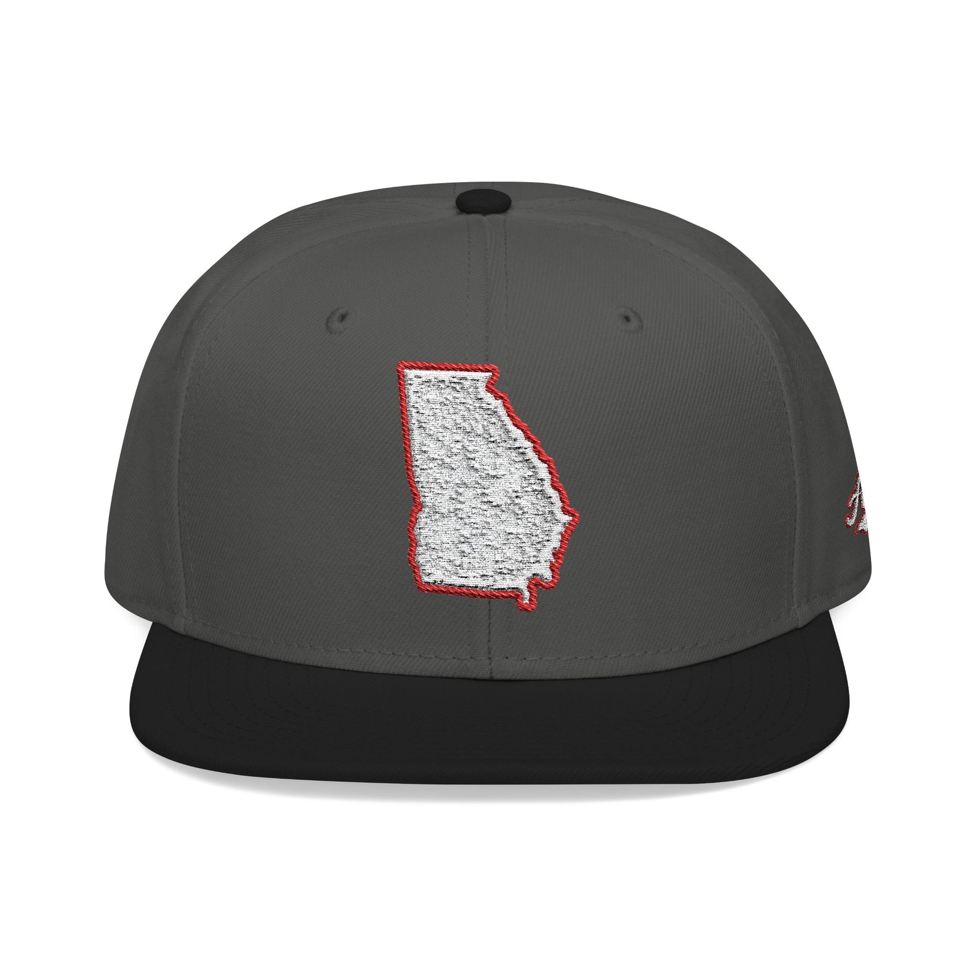 Georgia state outline white embroidered snapback hat – 318 Supply Co.