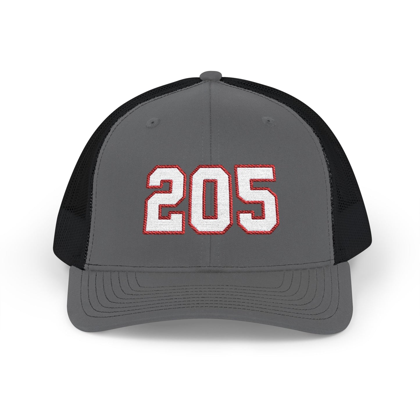205 white embroidered mesh trucker snapback hat – 318 Supply Co.