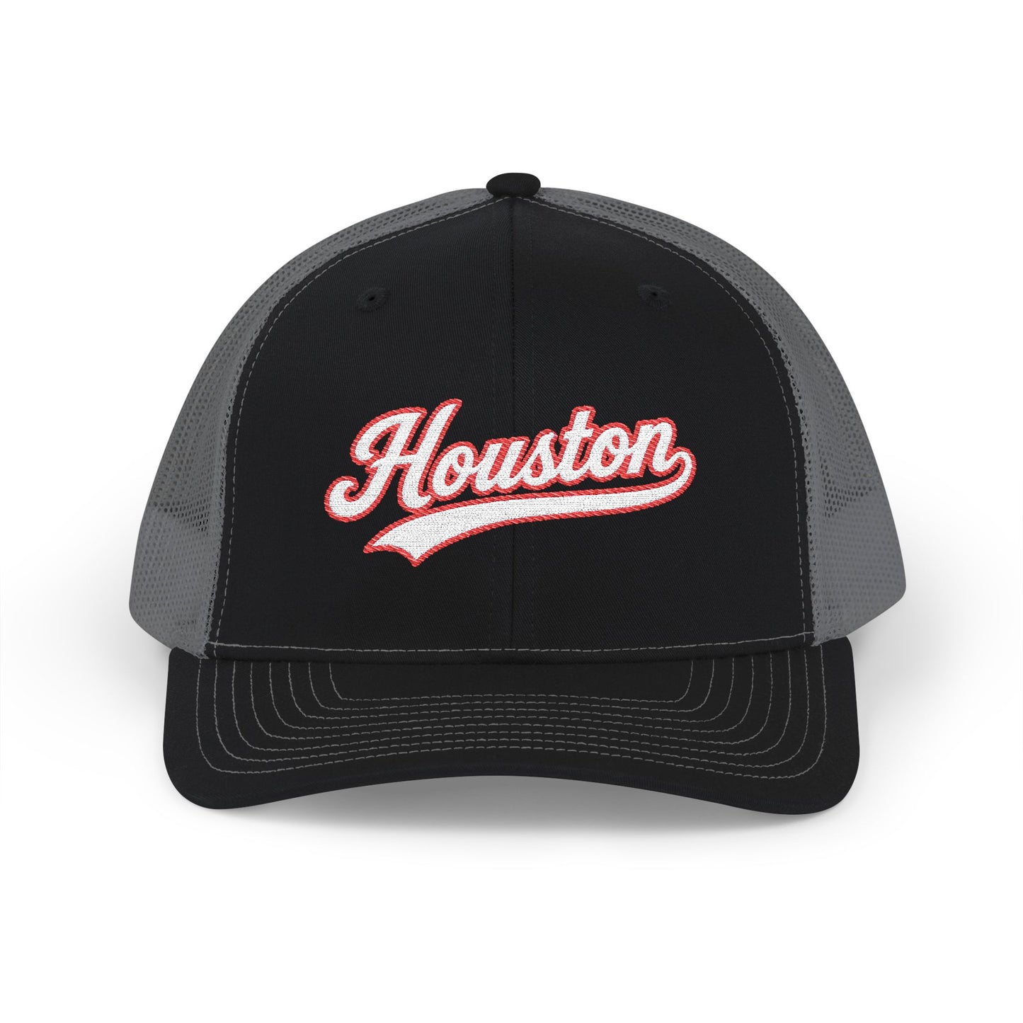Houston white script retro embroidered trucker cap – 318 Supply Co.