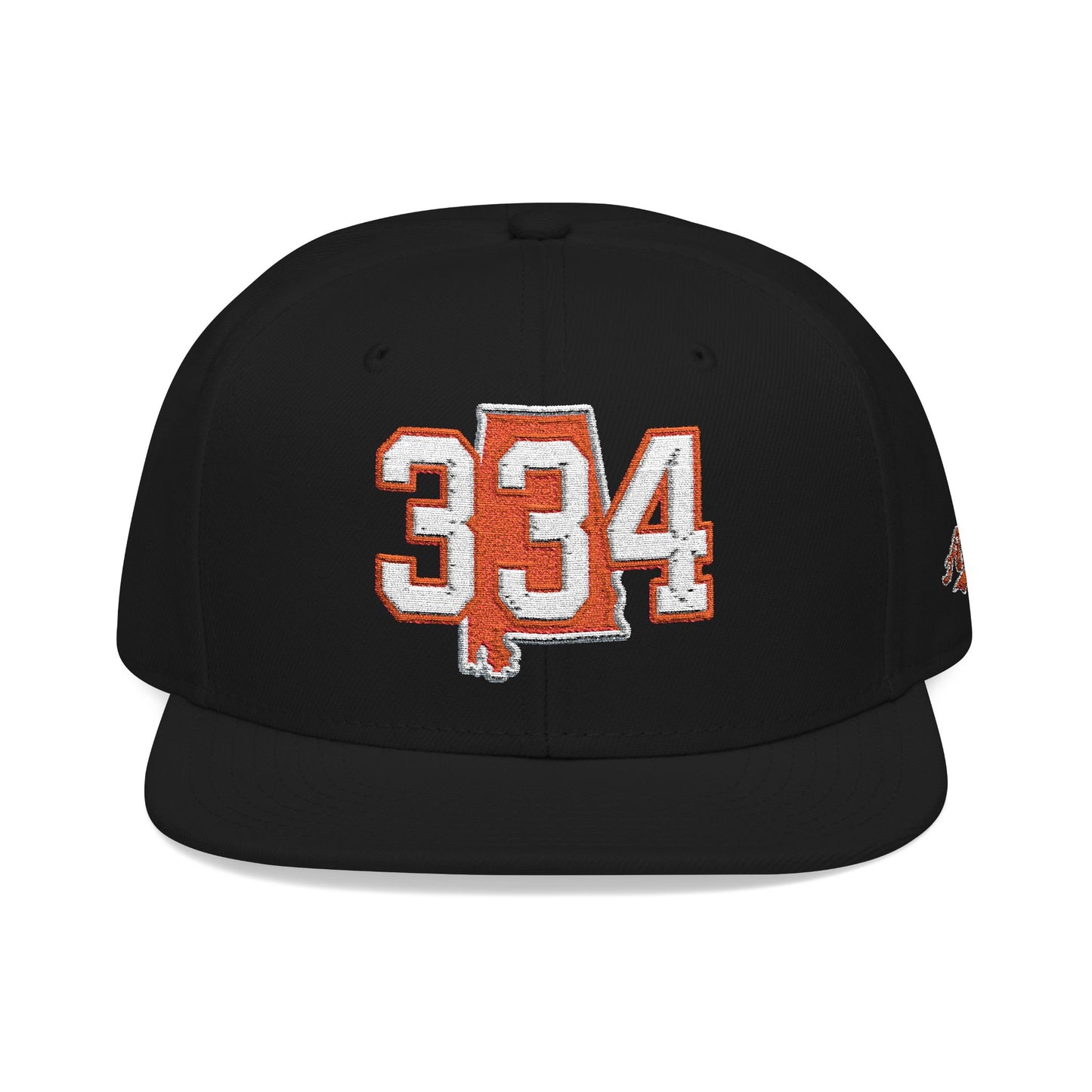 Alabama Snapback Hat — Orange Embroidered State Outline Cap