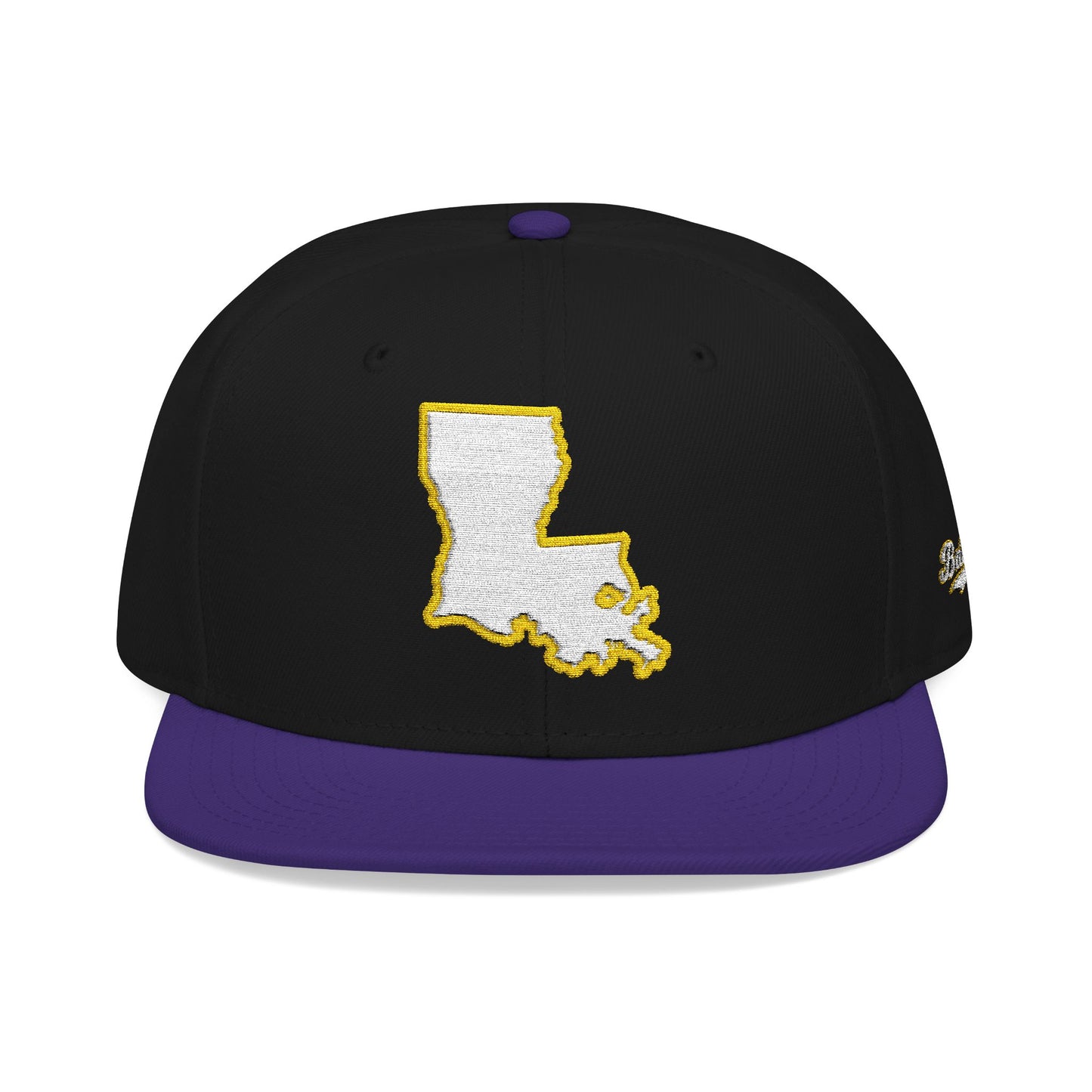 Louisiana state outline white embroidered snapback hat – 318 Supply Co.