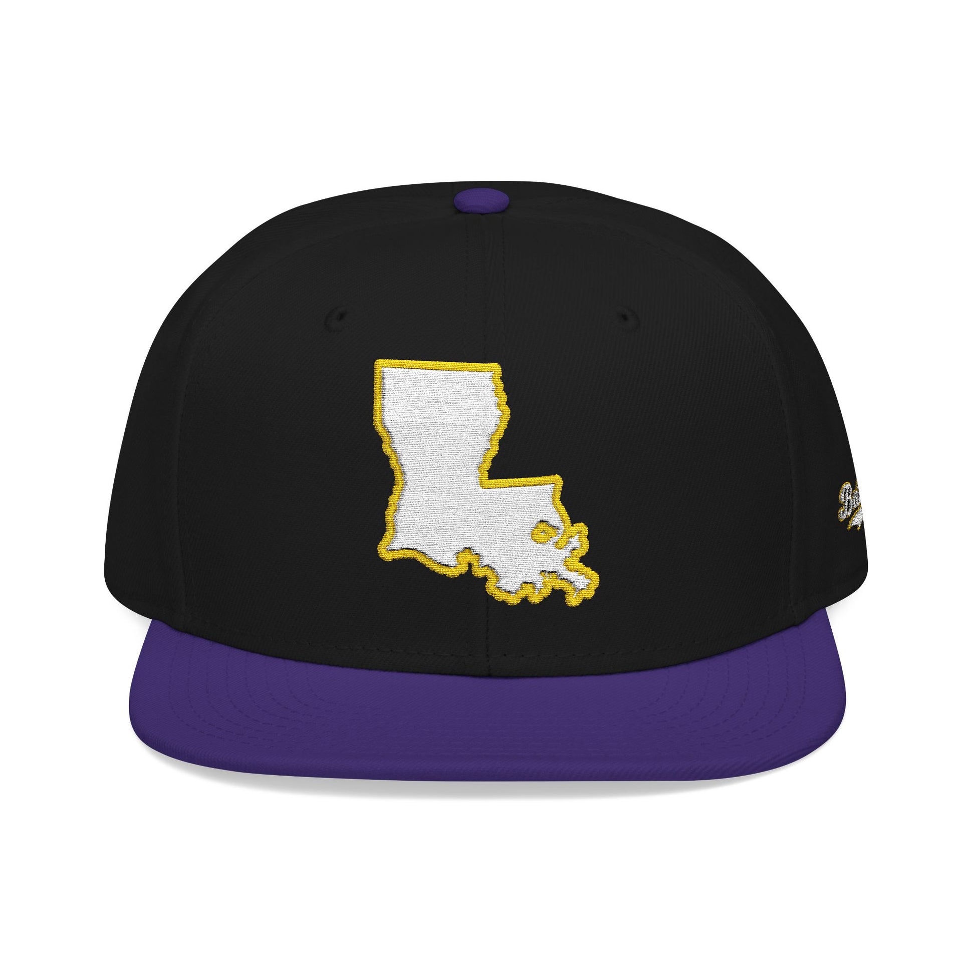 Louisiana state outline white embroidered snapback hat – 318 Supply Co.