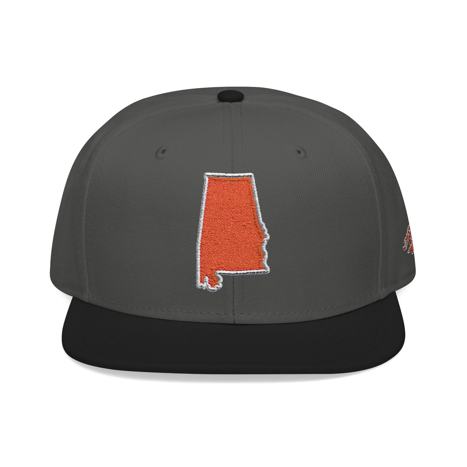 Gray cap with orange outline of Alabama on a white background