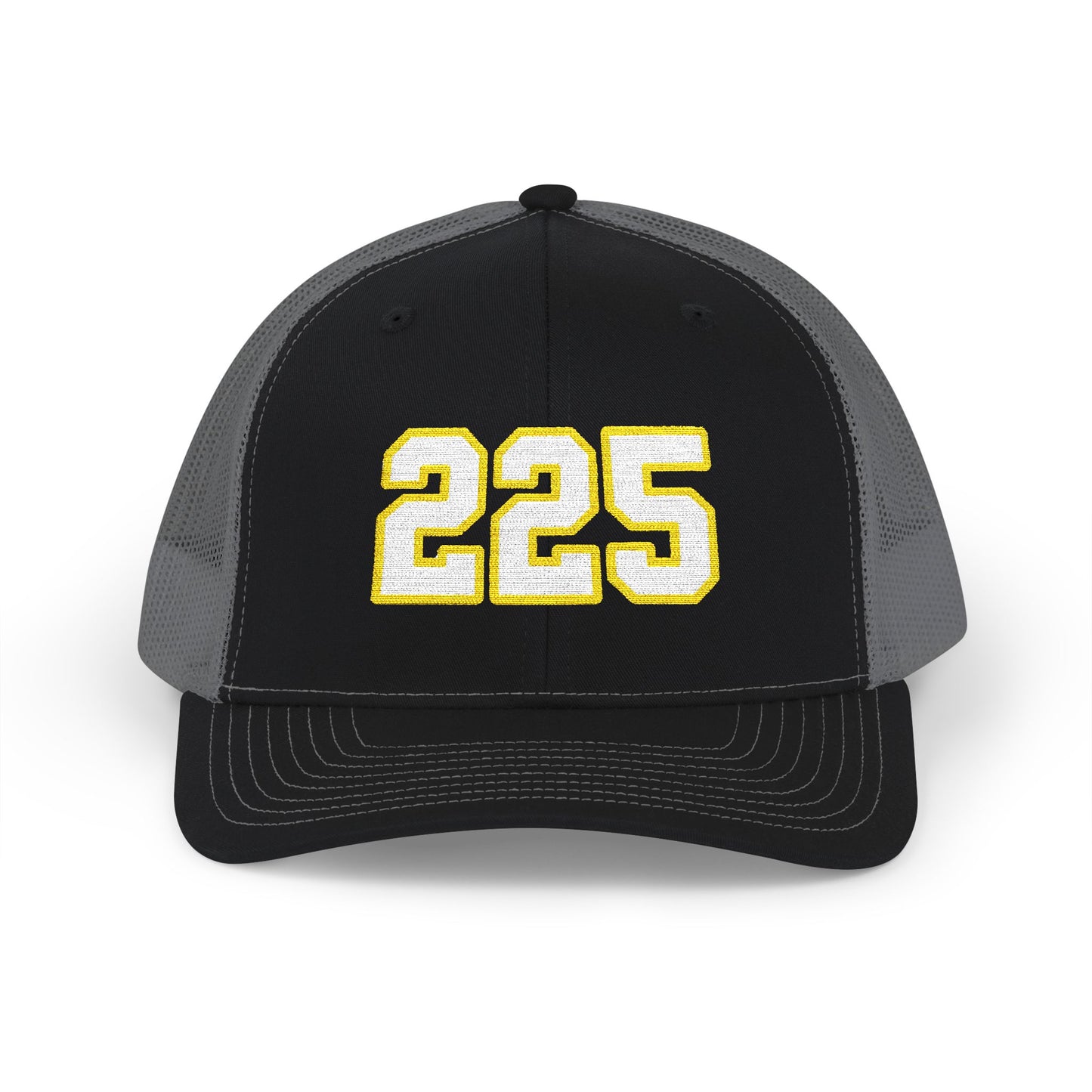 225 white embroidered mesh trucker snapback hat – 318 Supply Co.